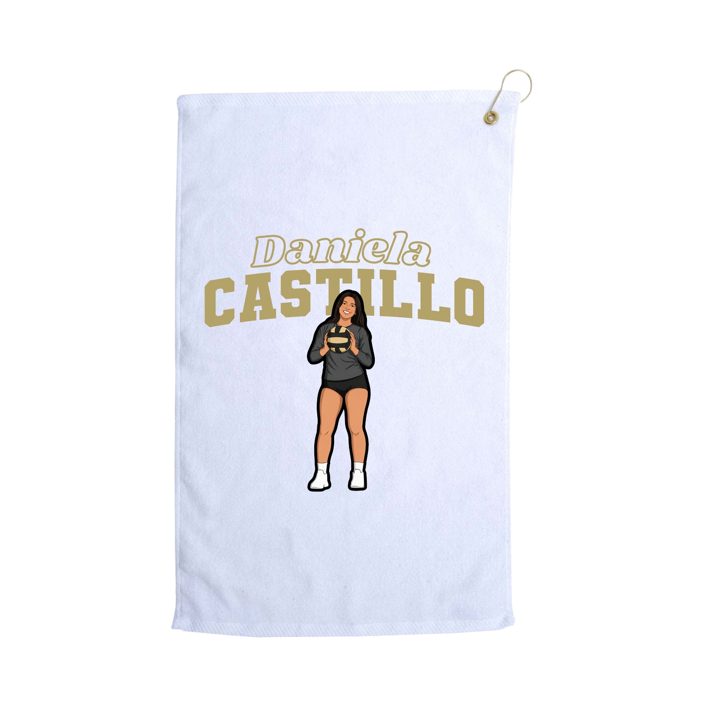 Golf Towel — Name Arch in White