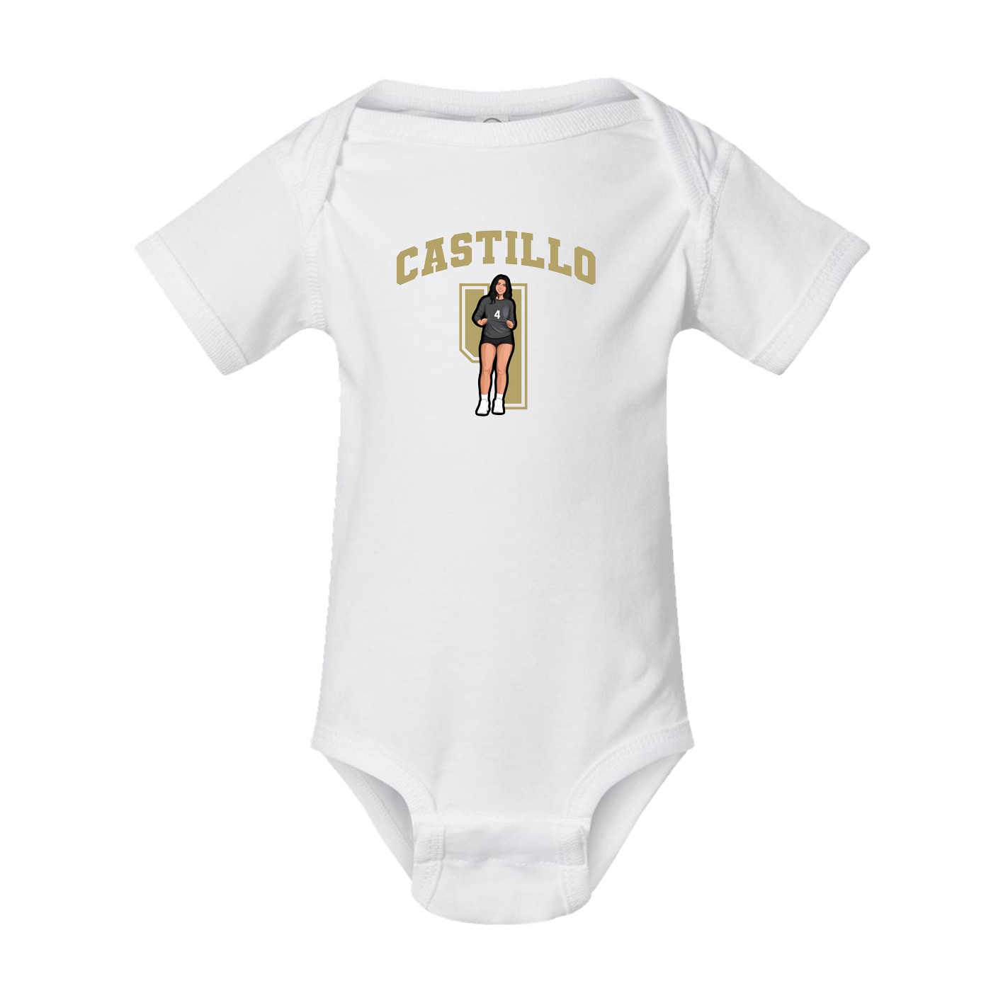Baby Onesie — Number in White