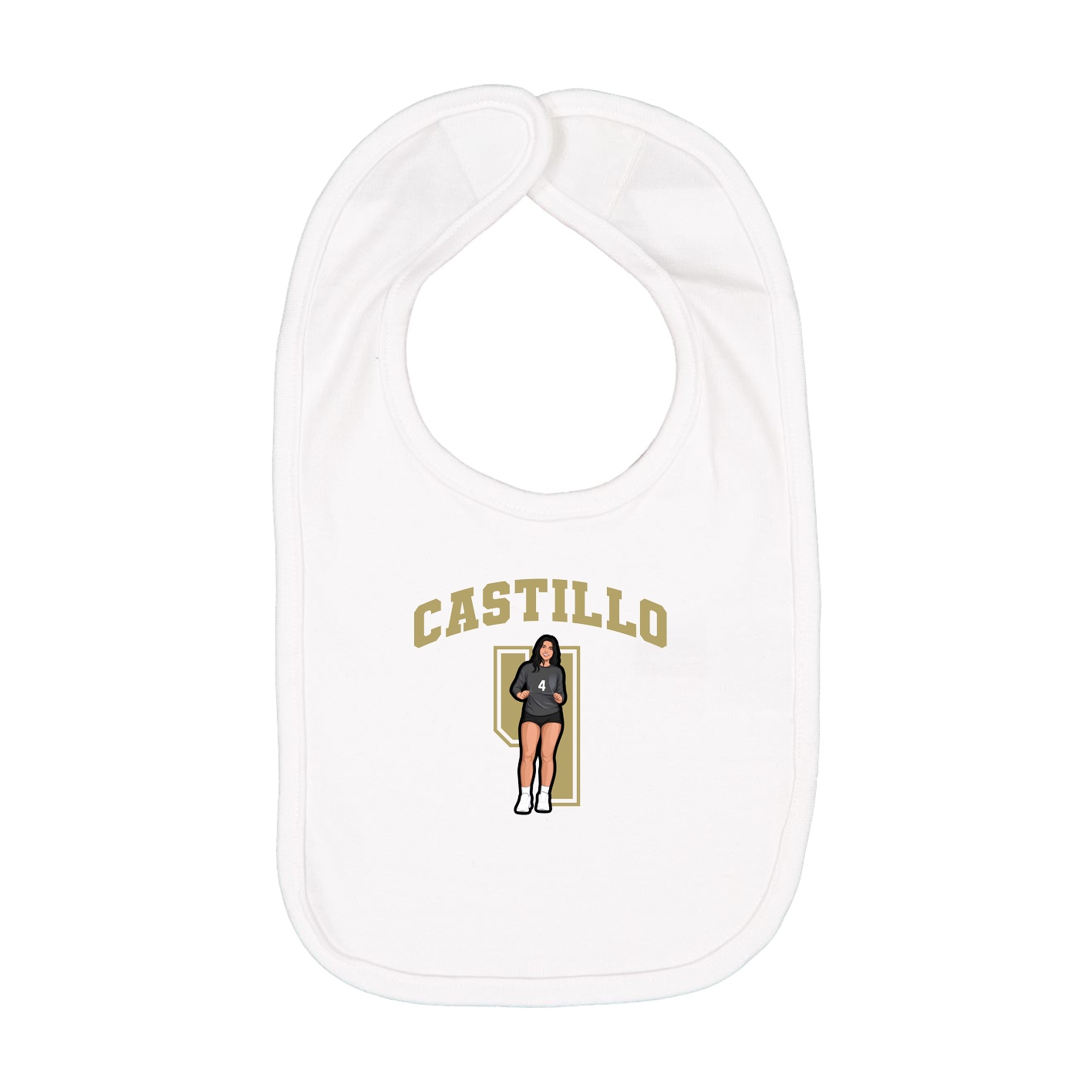Infant Bib — Number in White
