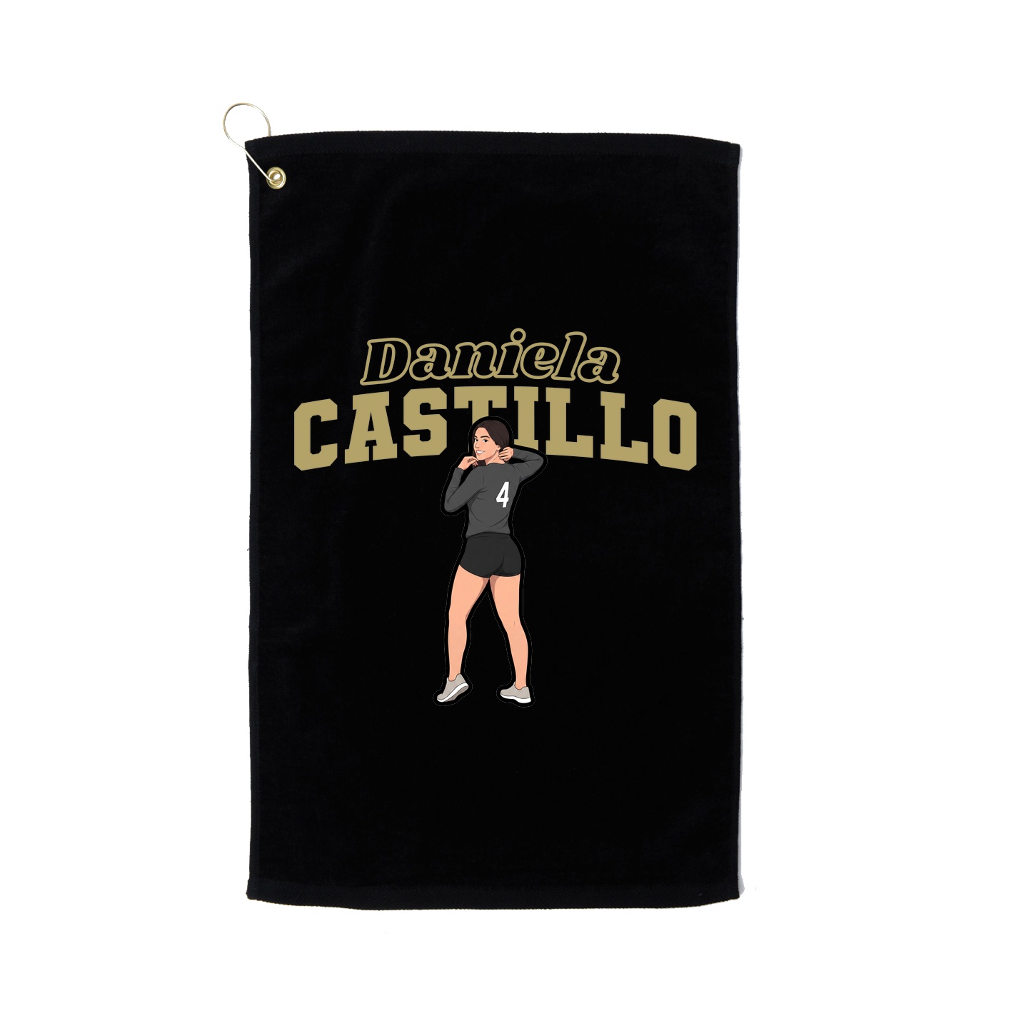 Golf Towel — Name Arch in Black
