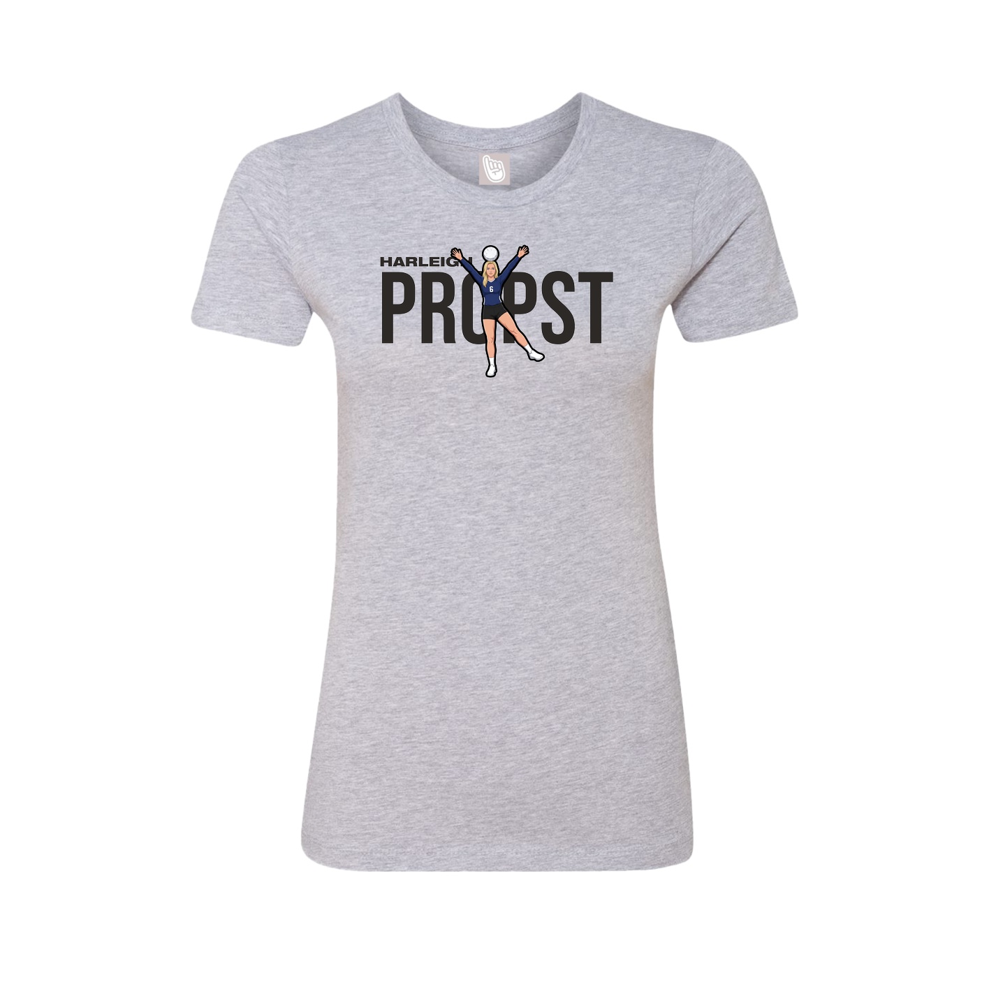 Fitted Women's Tee — Player Name in Grey