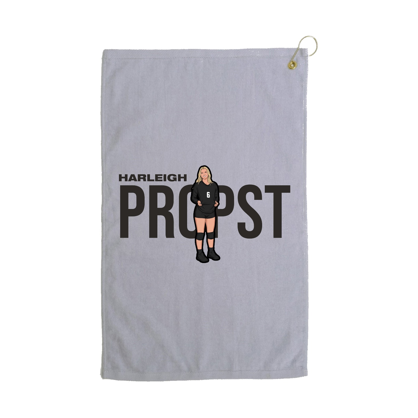 Golf Towel — Player Name in Grey