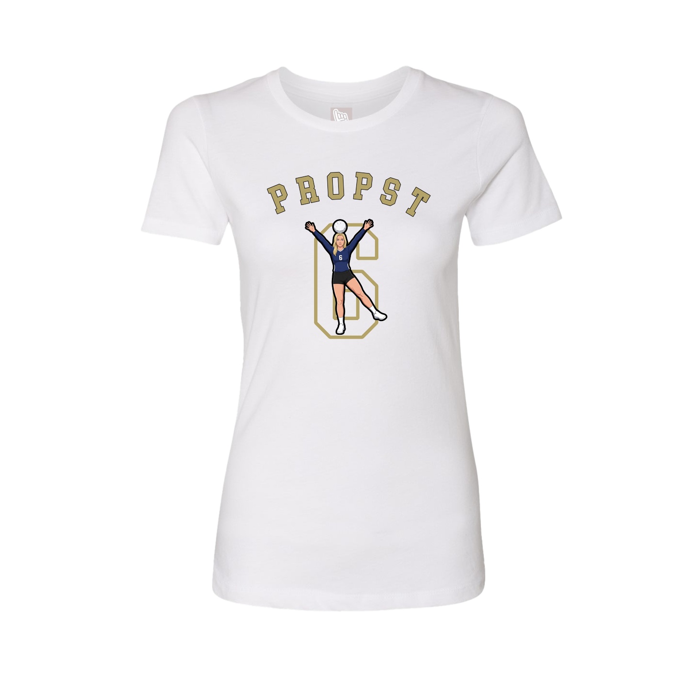 Fitted Women's Tee — Shirsey Arch in White