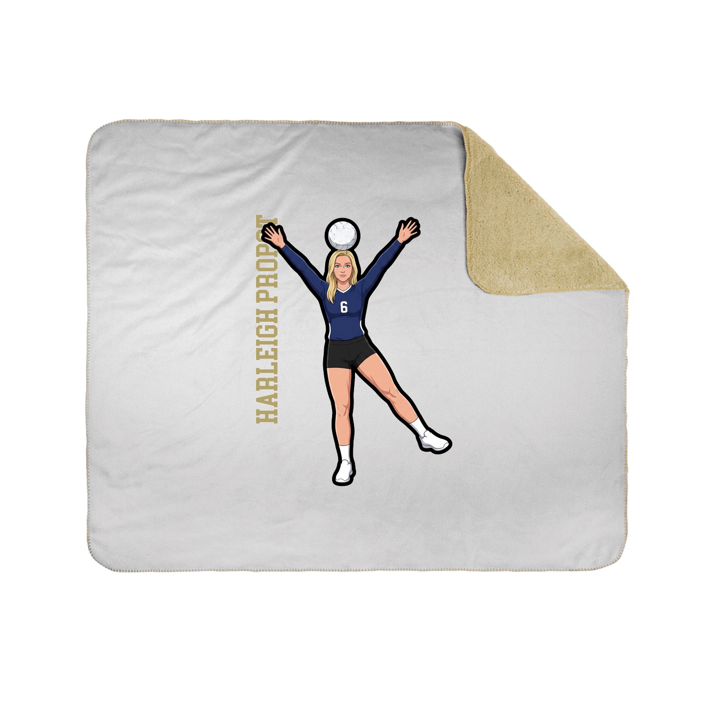 Throw Blanket — Name Vertical in White