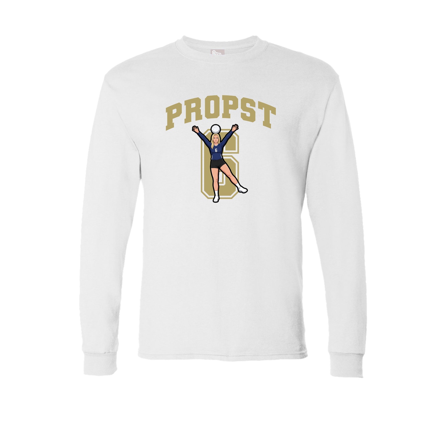 Long Sleeve Tee — Number in White