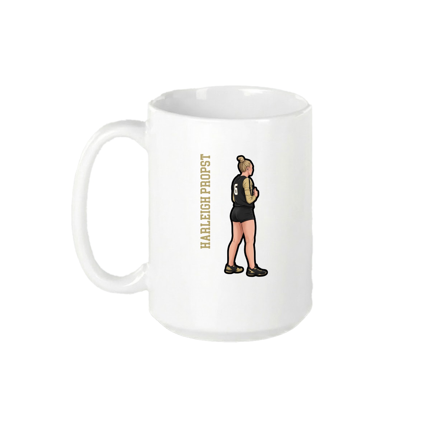 15oz Coffee Mug — Name Vertical in White