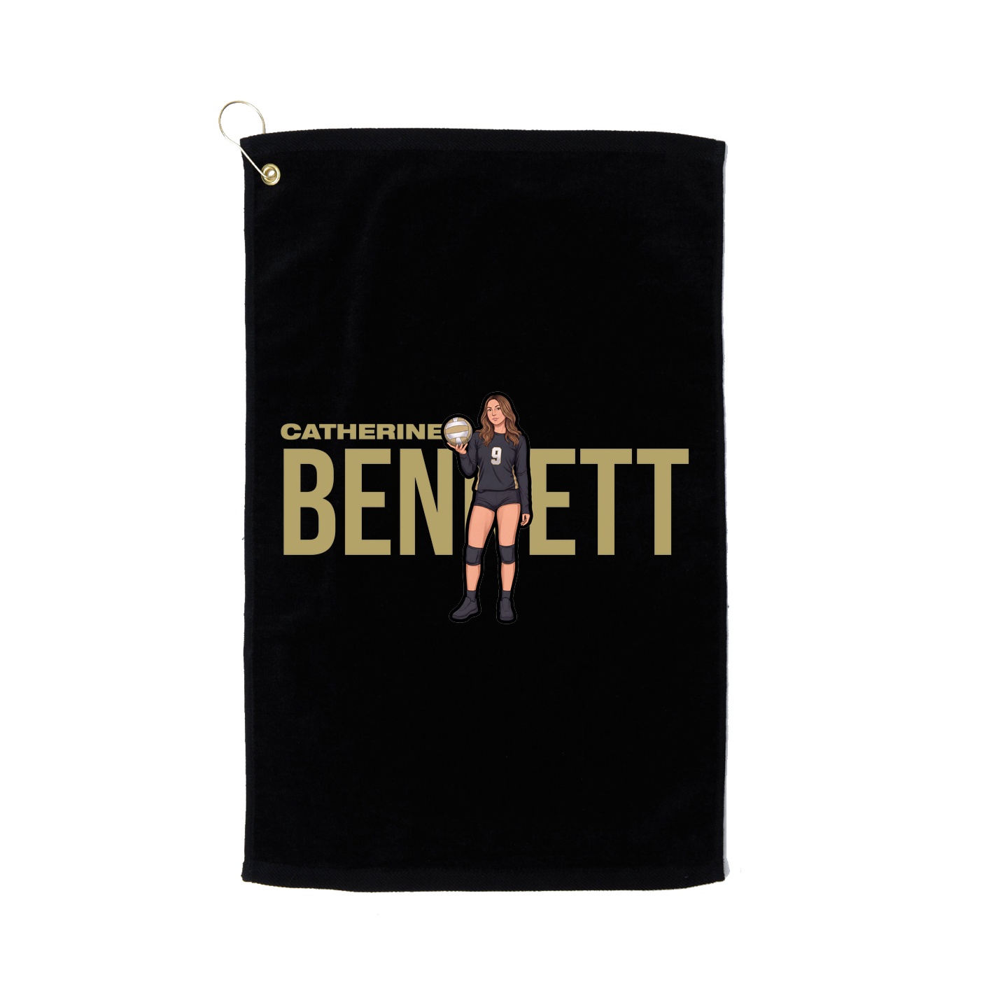 Golf Towel — Player Name in Black