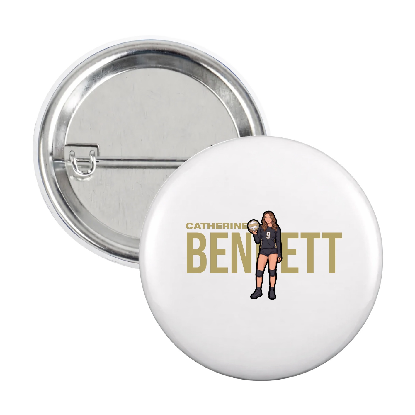 Game Day Button — Player Name in White