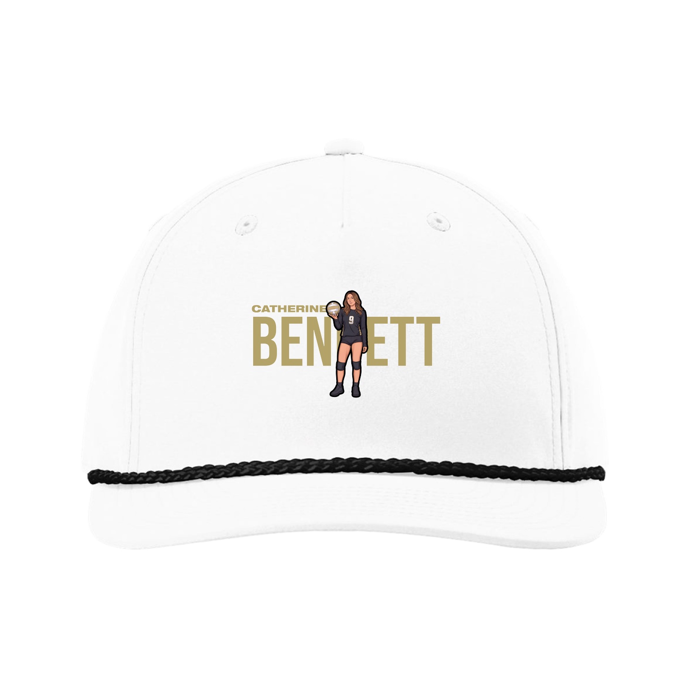 Five-Panel Classic Rope Cap — Player Name in White