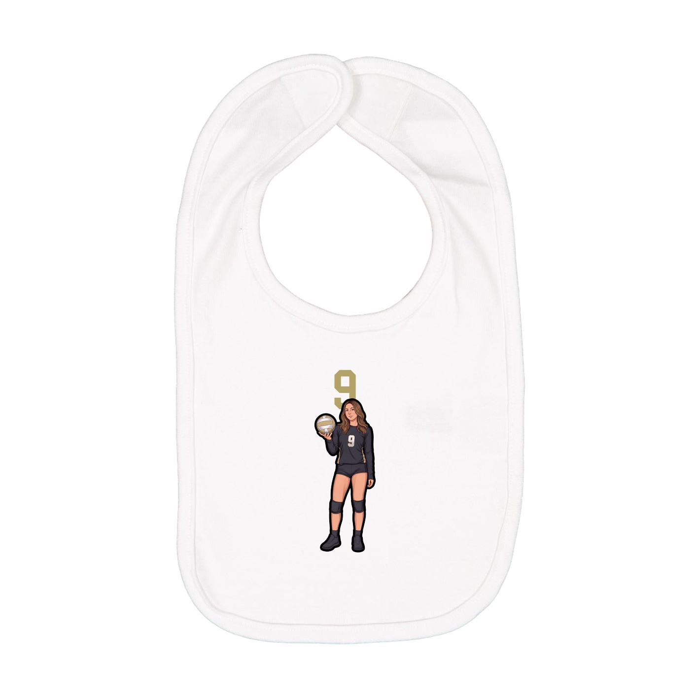 Infant Bib — Number Top in White