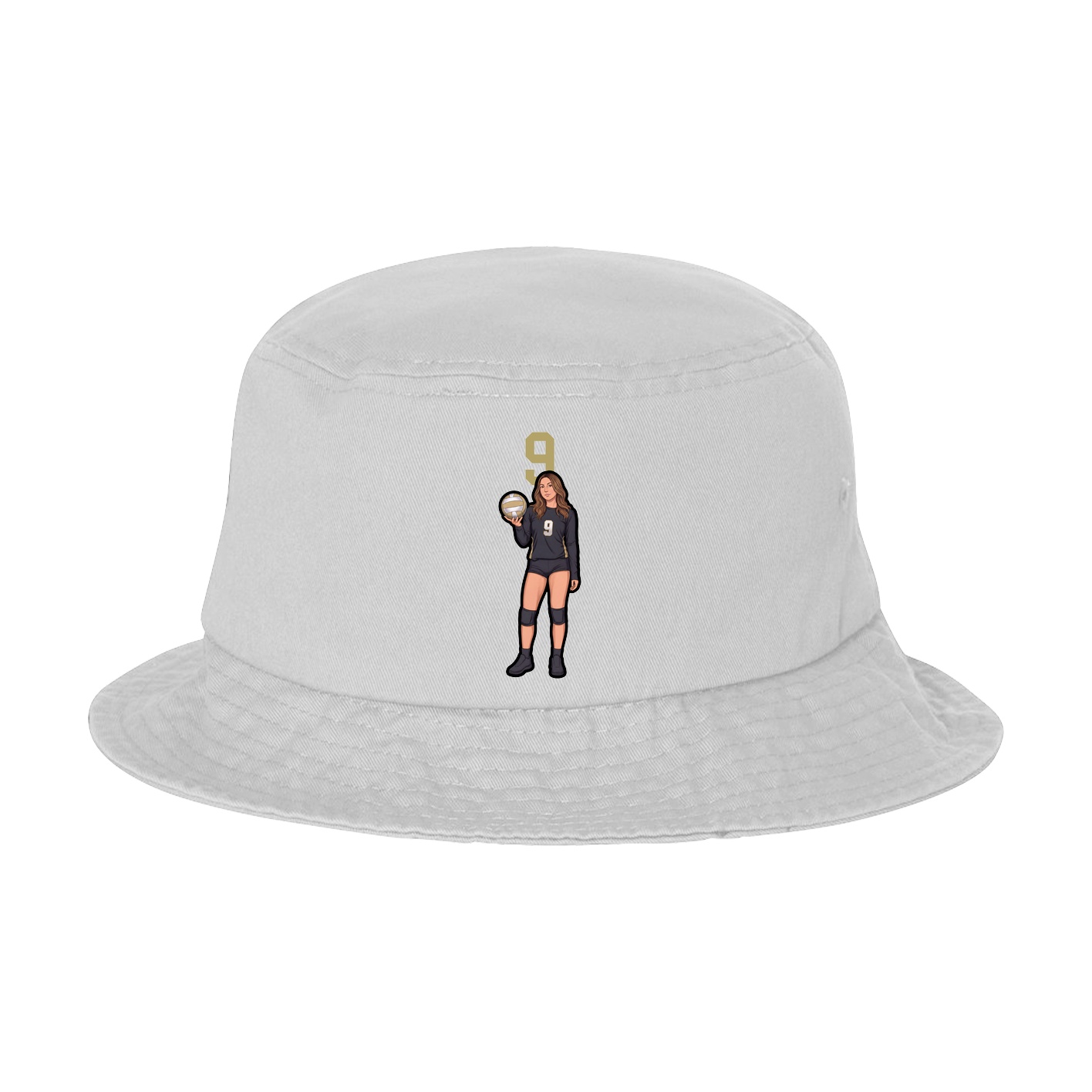 Bucket Cap — Number Top in White