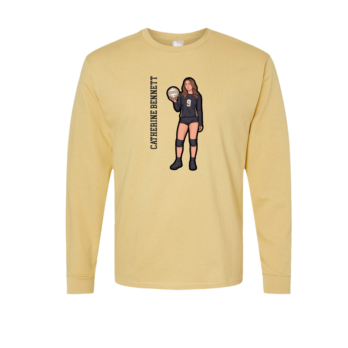 Long Sleeve Tee — Name Vertical in Vegas Gold