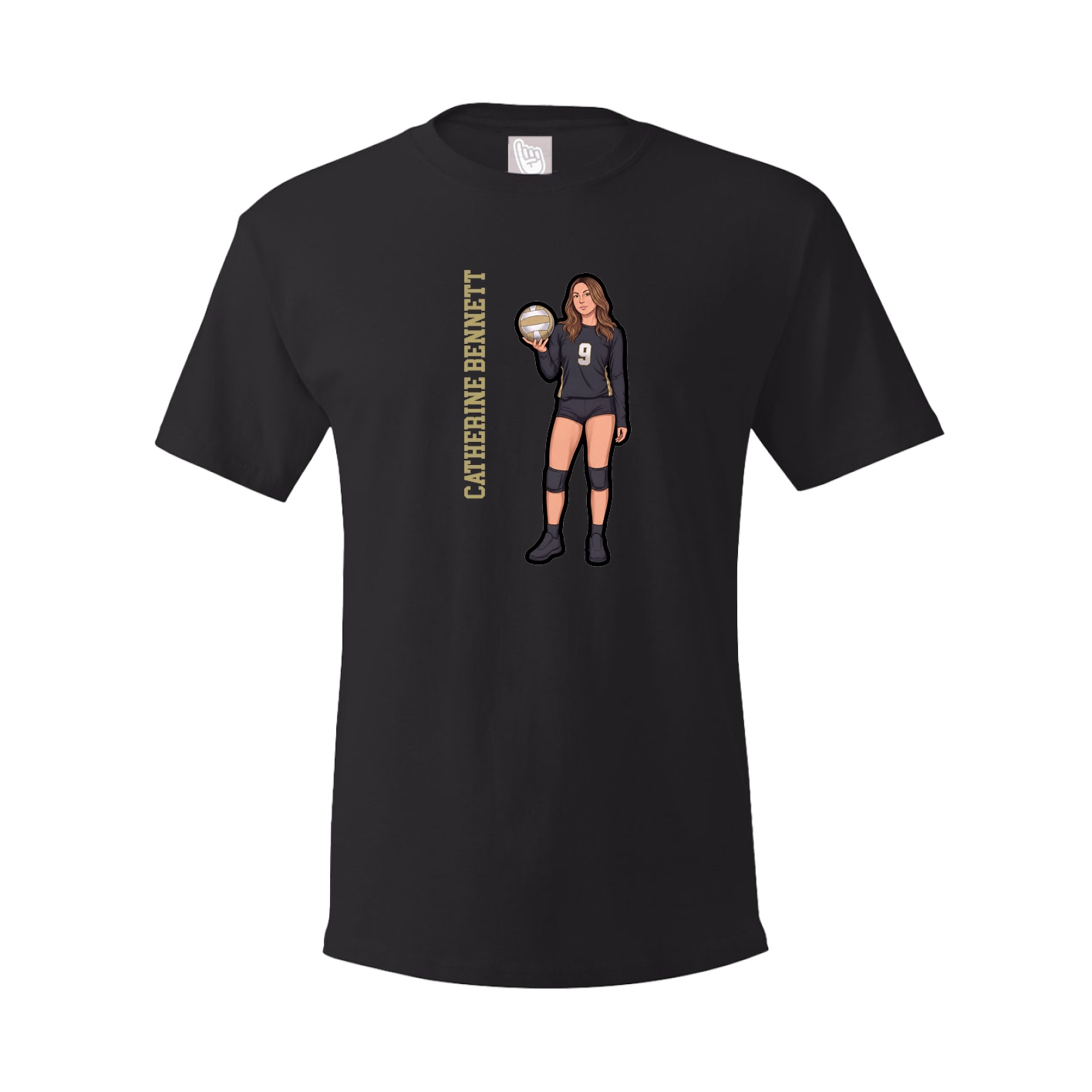 Youth Tee — Name Vertical in Black
