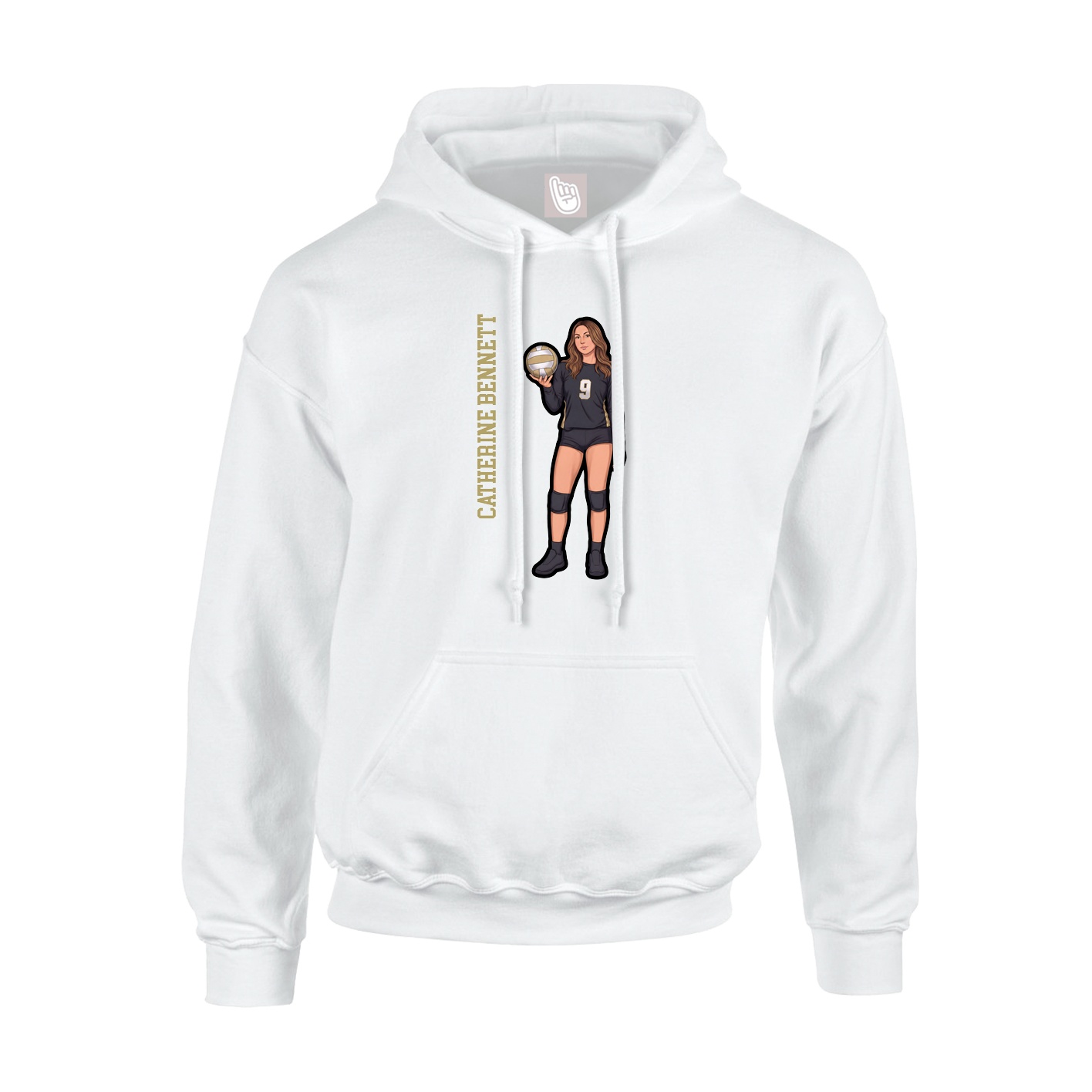 Hoodie — Name Vertical in White