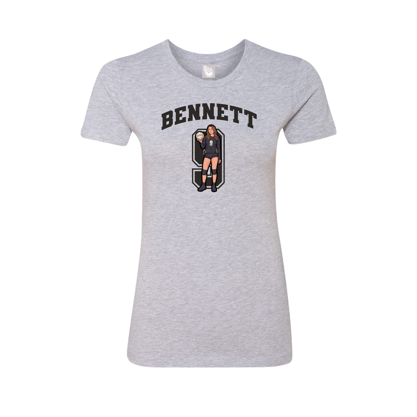 Fitted Women's Tee — Number in Grey