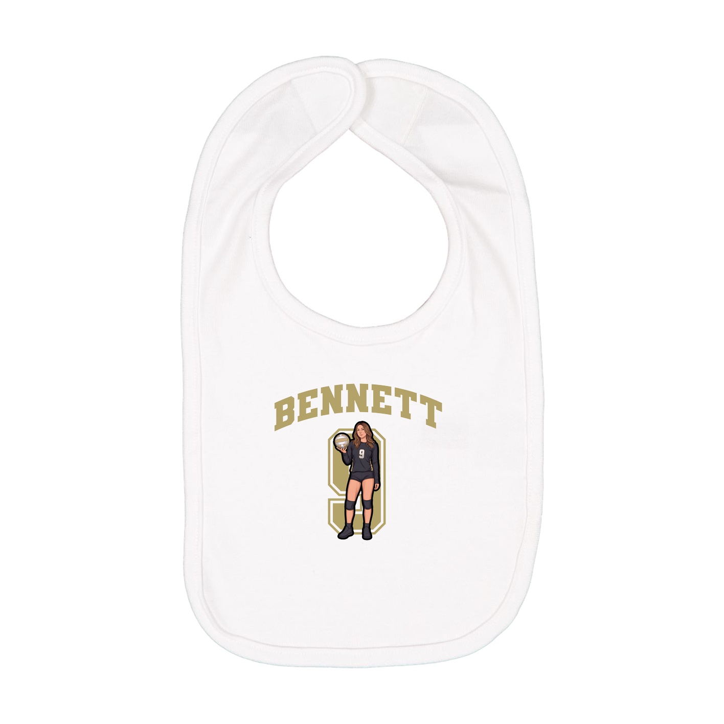 Infant Bib — Number in White