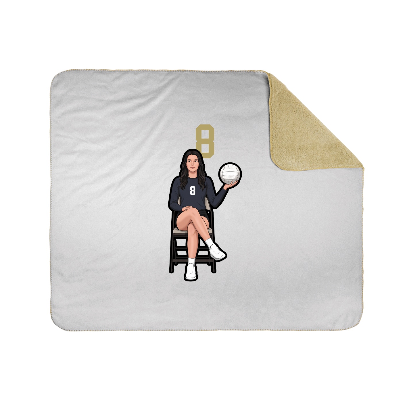 Throw Blanket — Number Top in White