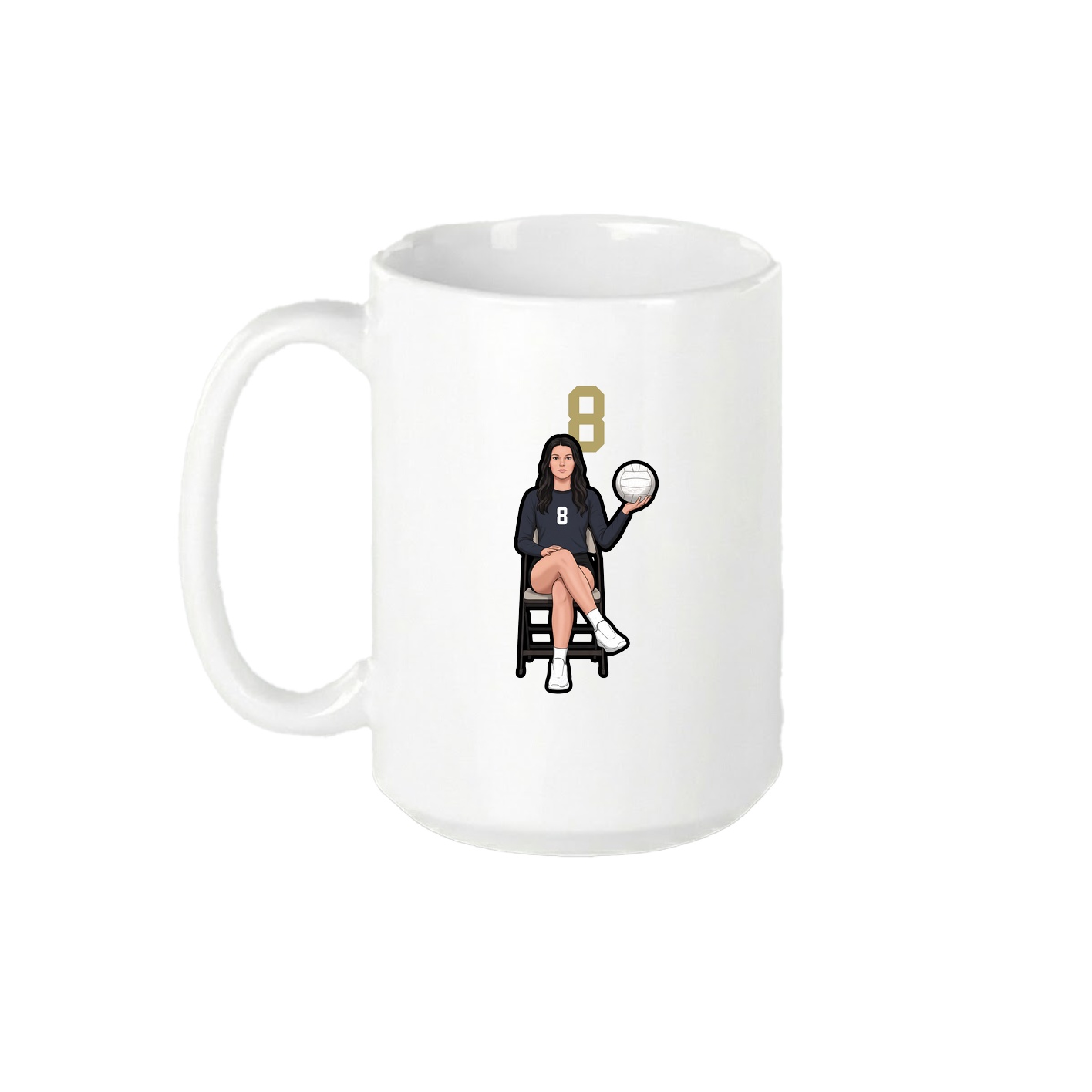 15oz Coffee Mug — Number Top in White