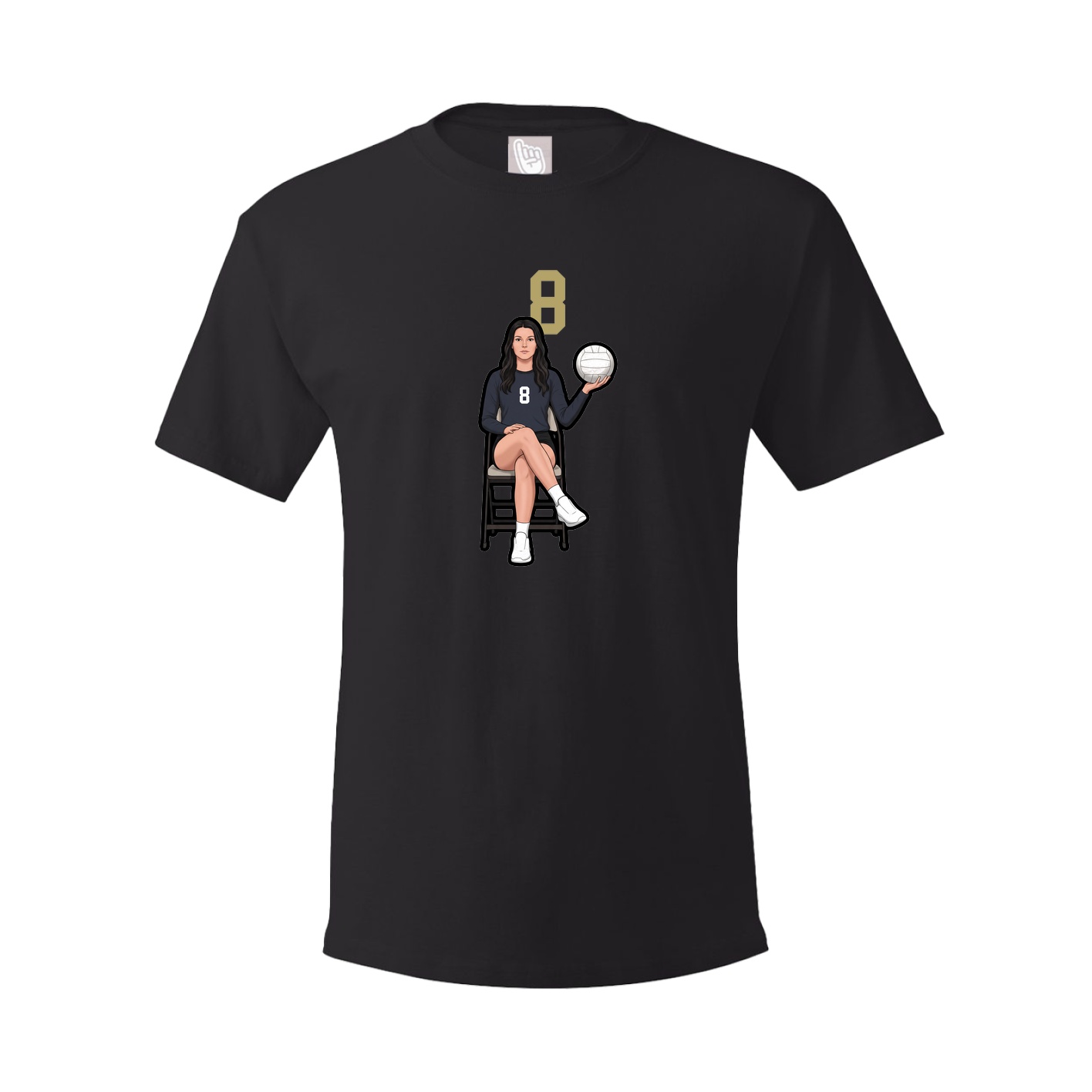 Youth Tee — Number Top in Black