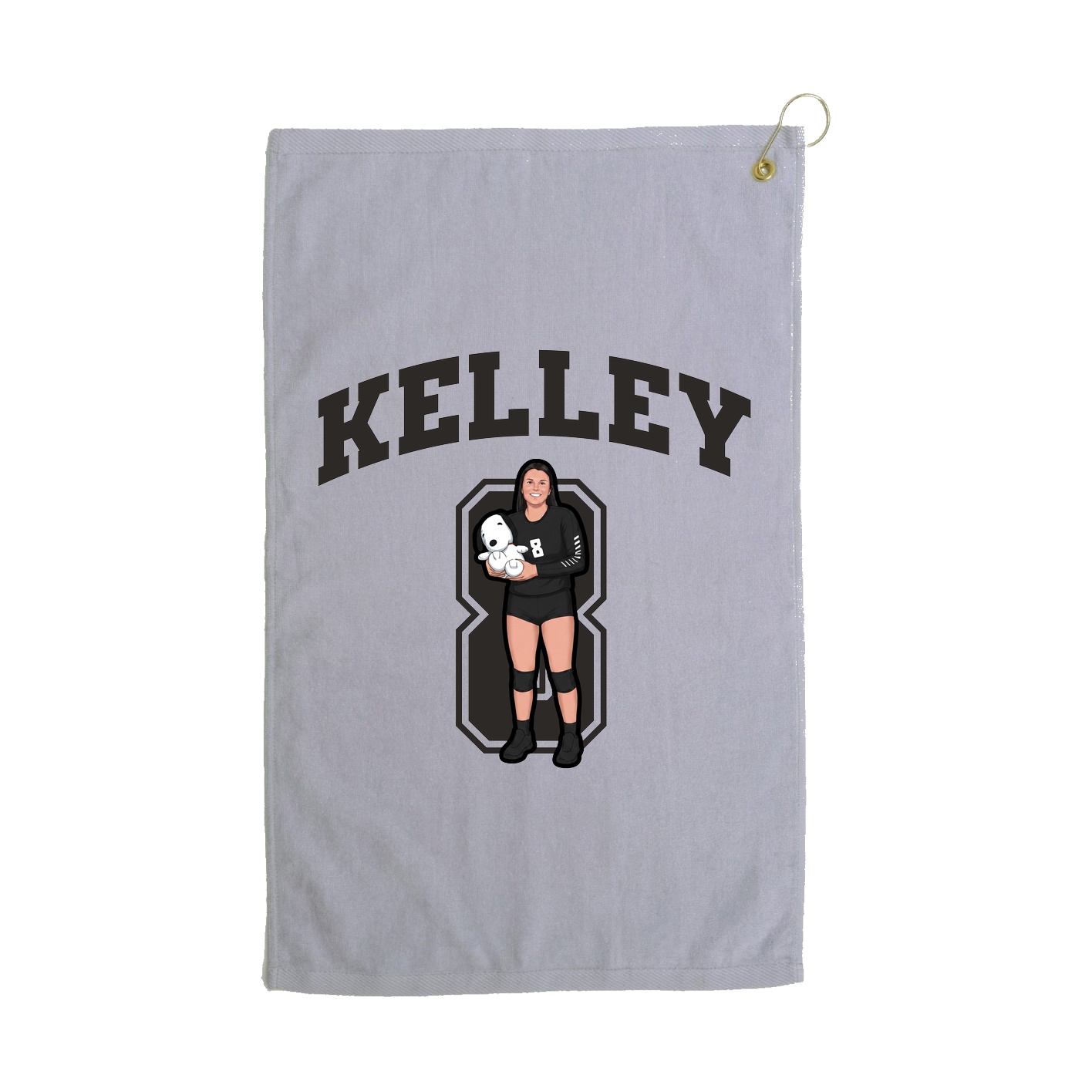 Golf Towel — Number in Grey