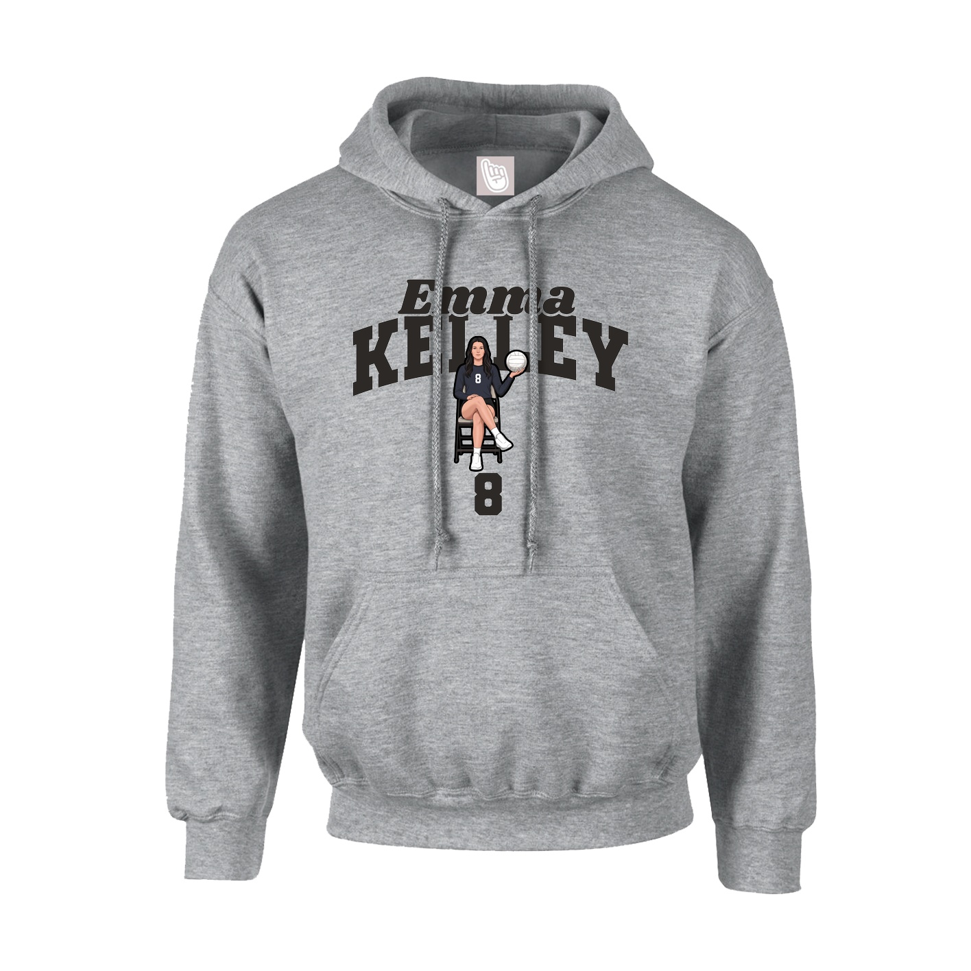 Youth Hoodie — Signature Arch in Grey