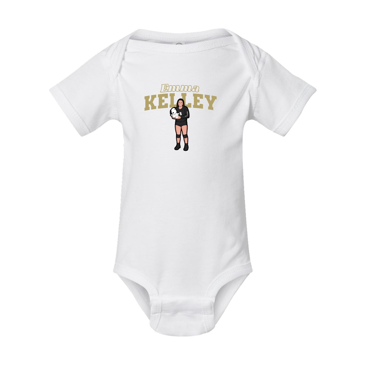 Baby Onesie — Name Arch in White