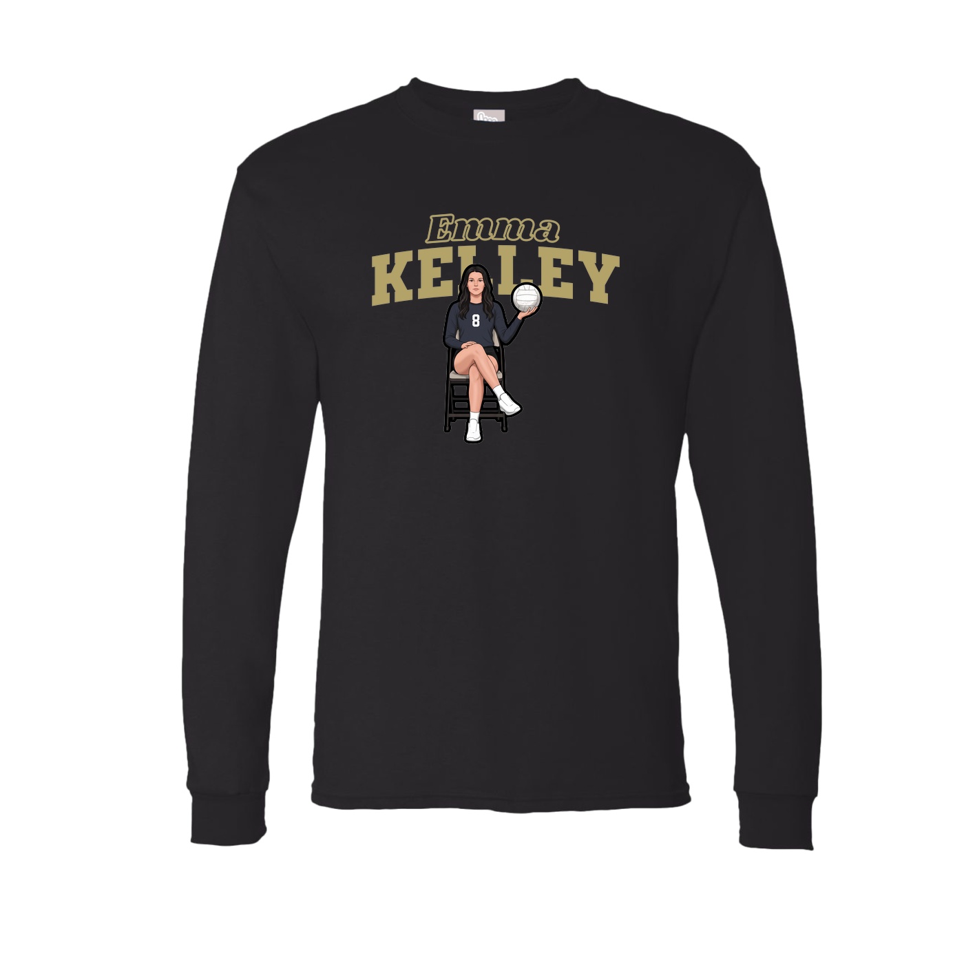 Long Sleeve Tee — Name Arch in Black