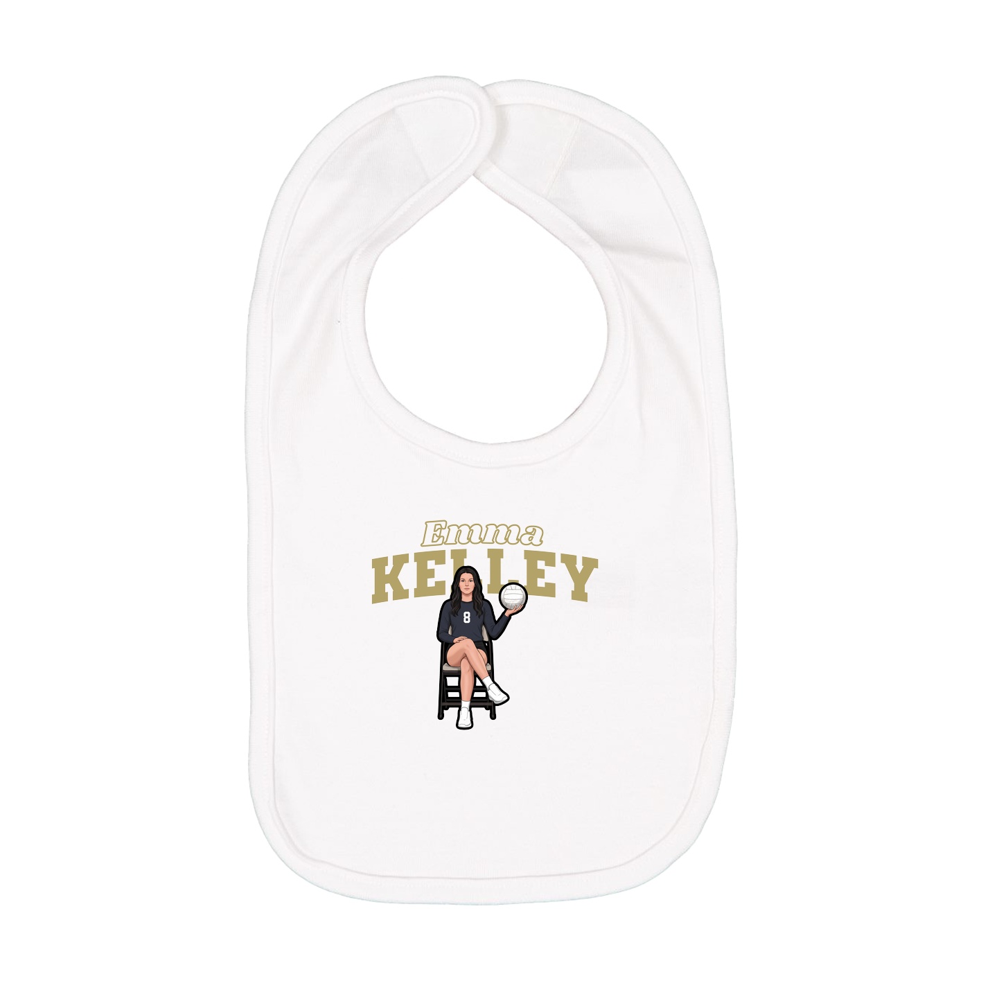 Infant Bib — Name Arch in White