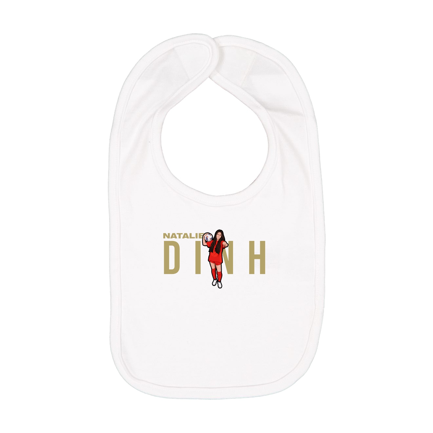 Infant Bib — Player Name in White