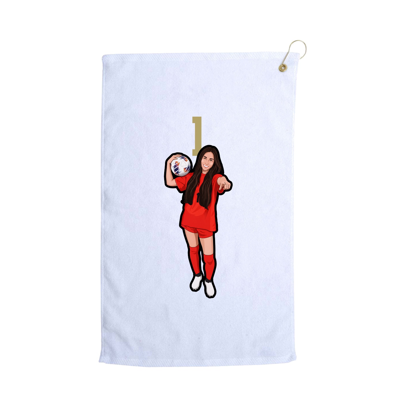 Golf Towel — Number Top in White