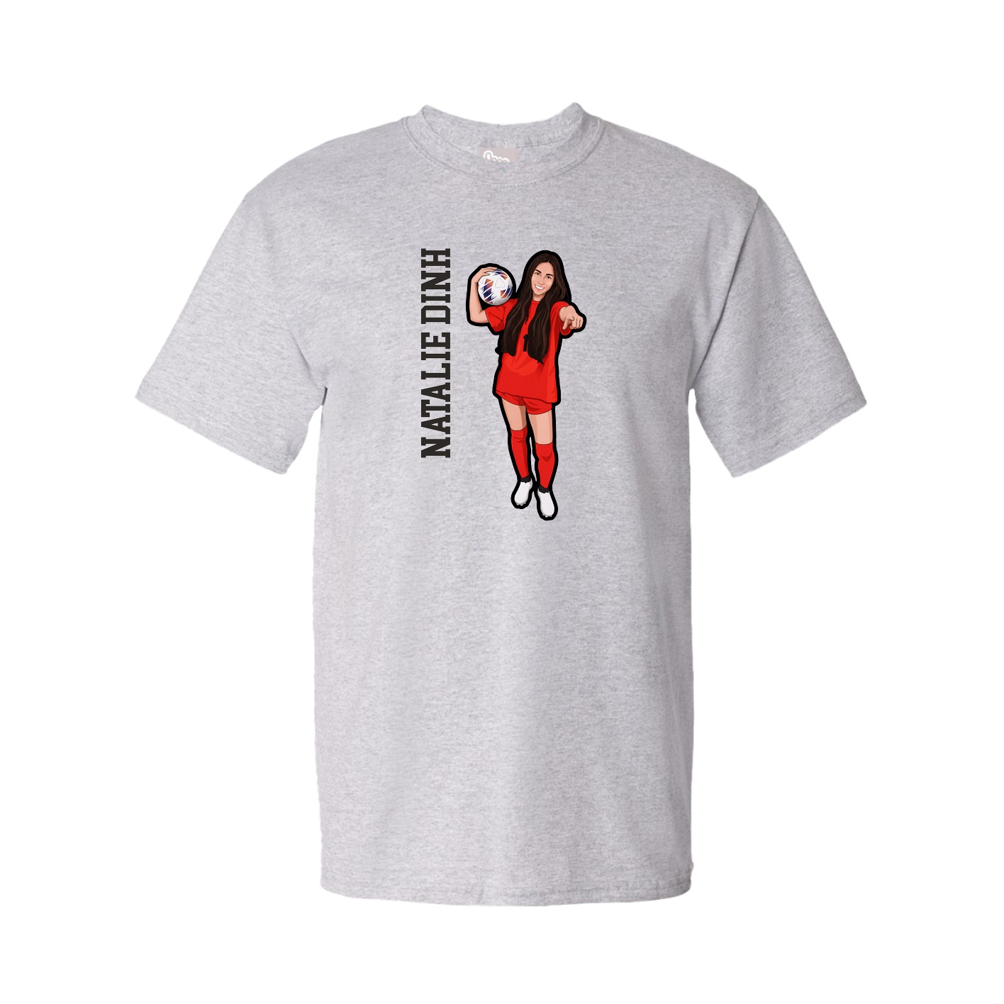 Tee — Name Vertical in Grey