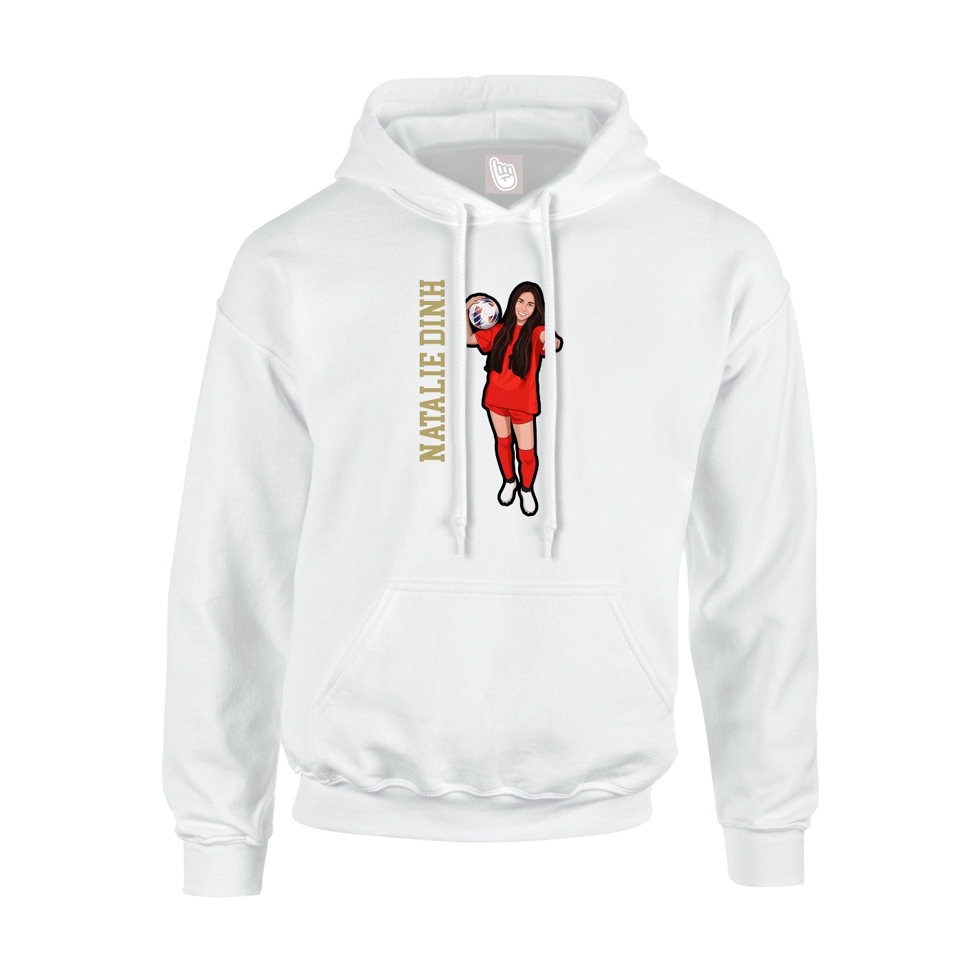 Youth Hoodie — Name Vertical in White