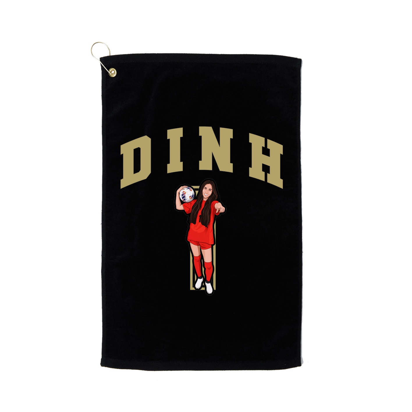 Golf Towel — Number in Black