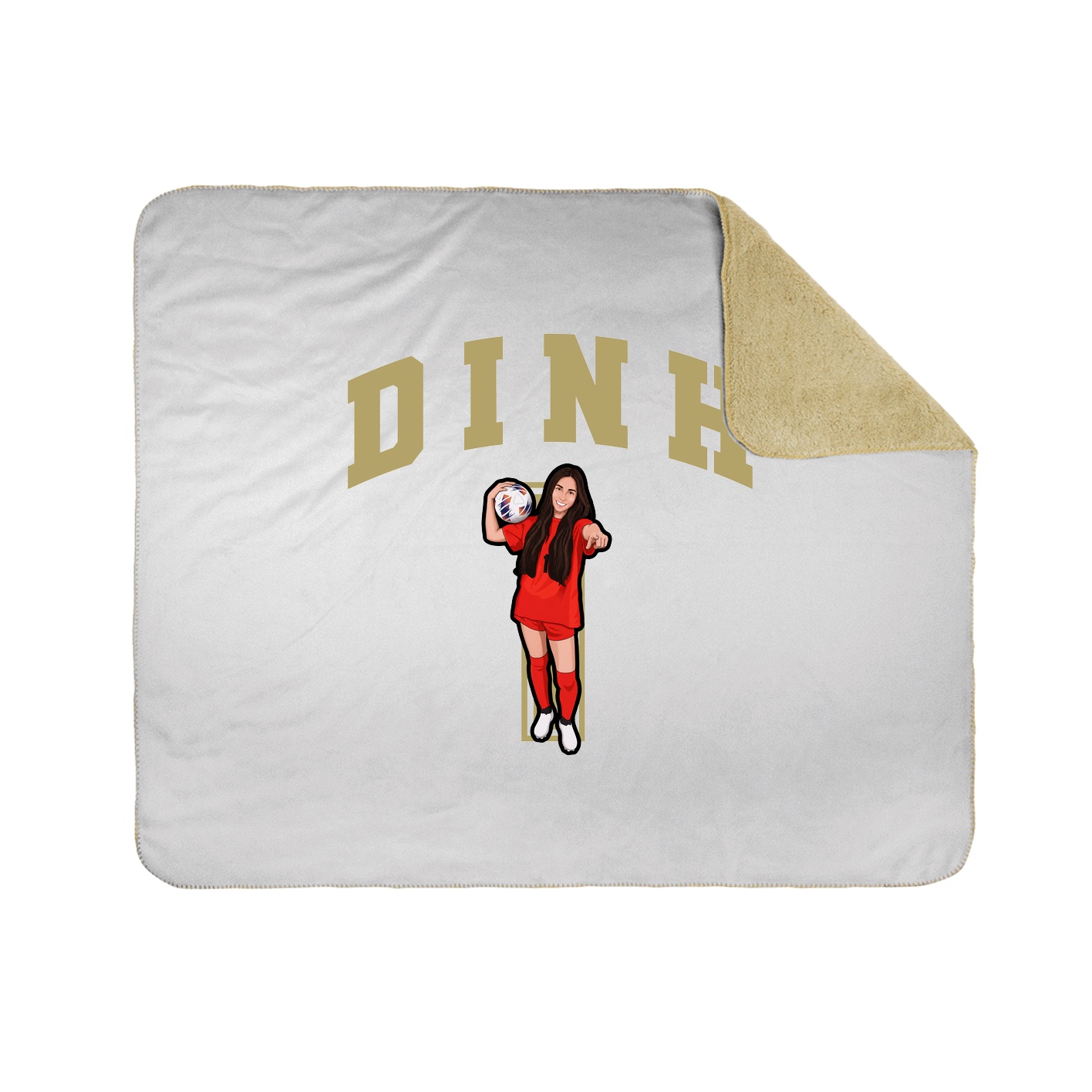 Throw Blanket — Number in White