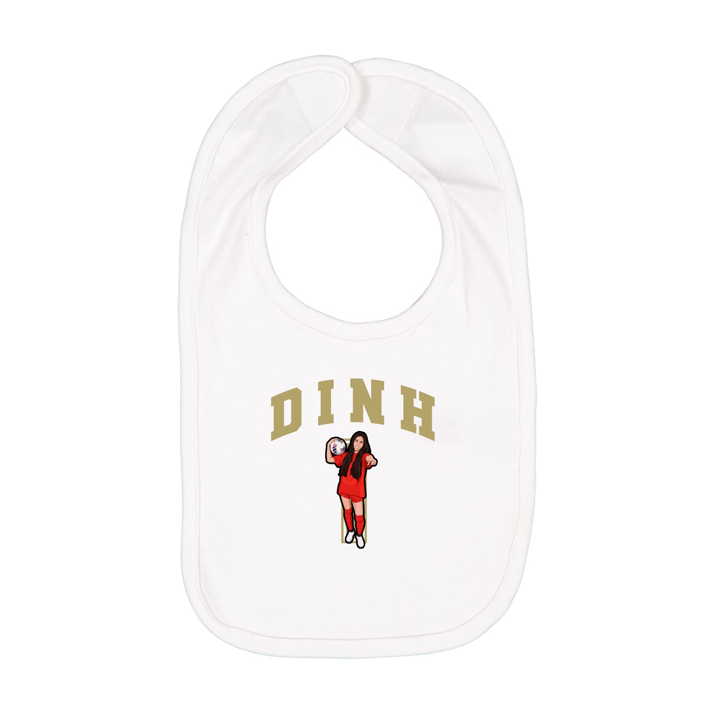Infant Bib — Number in White