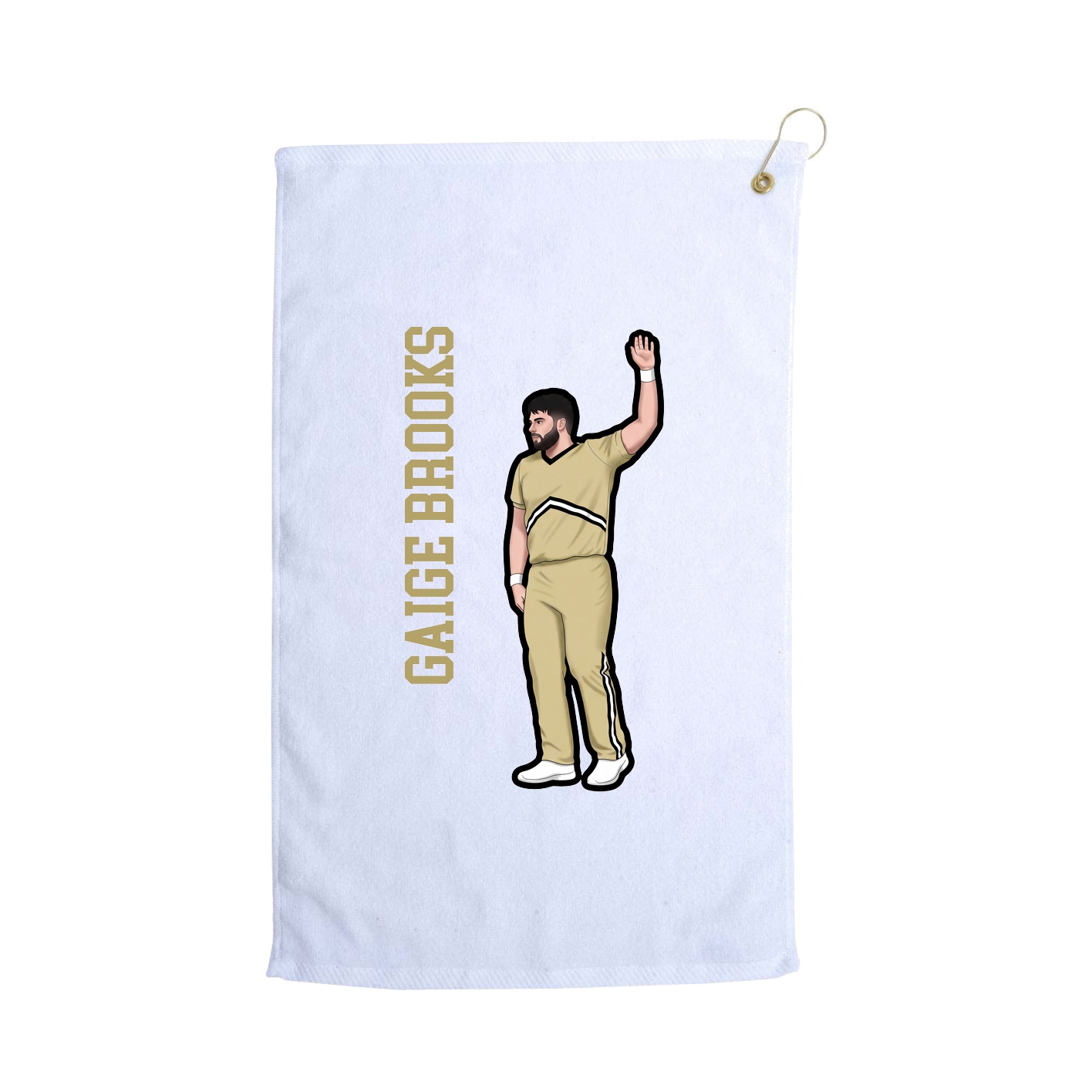 Golf Towel — Name Vertical in White