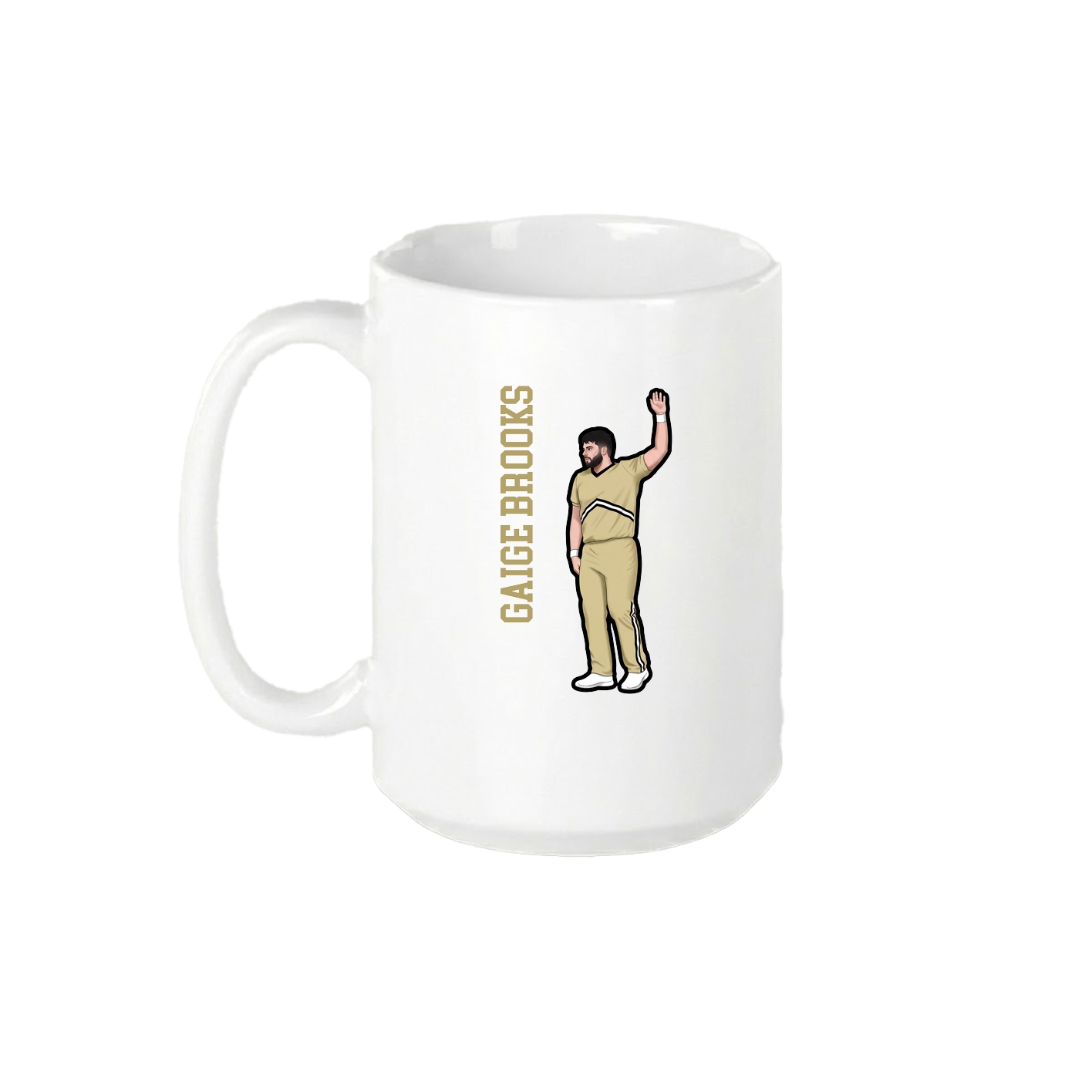 15oz Coffee Mug — Name Vertical in White