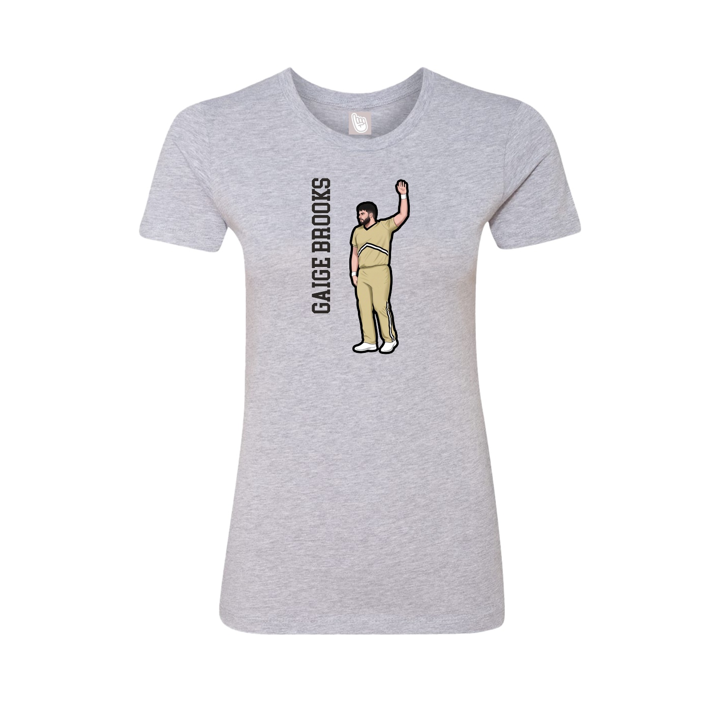 Fitted Women's Tee — Name Vertical in Grey