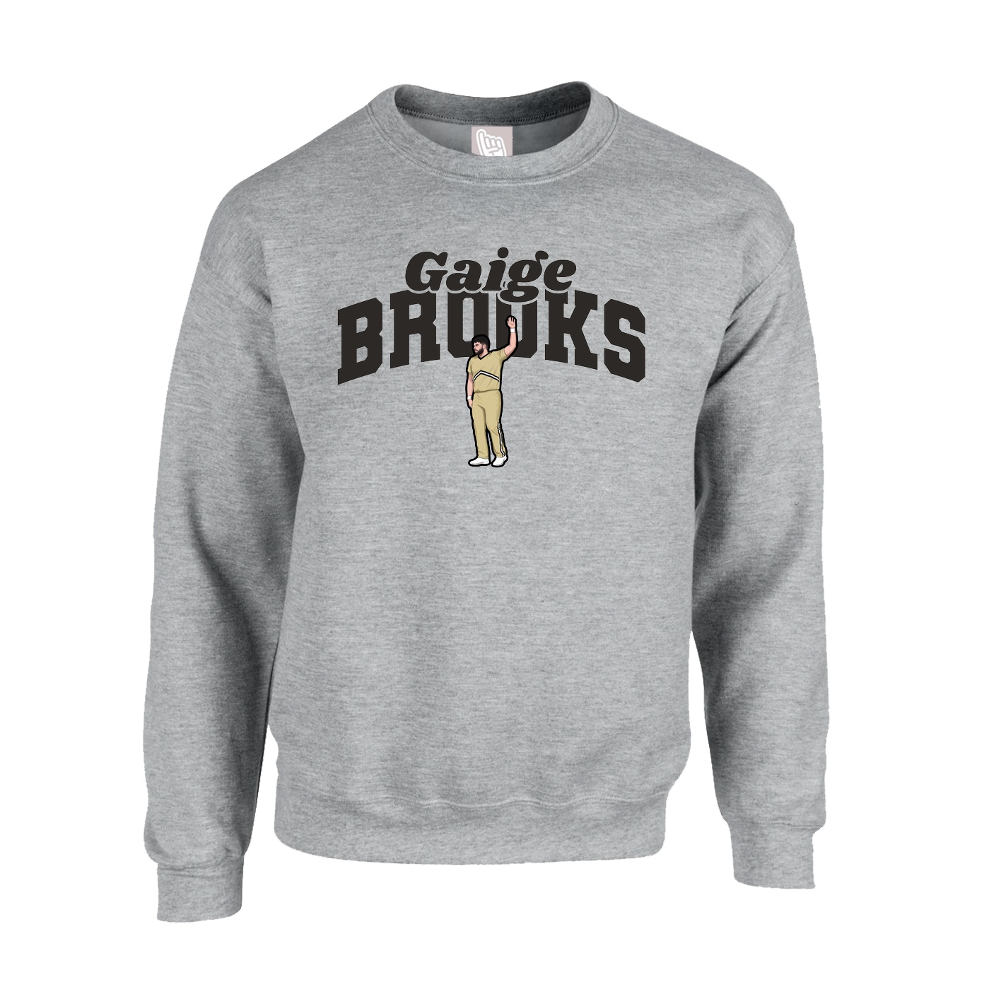 Fleece Crew — Signature Arch in Grey