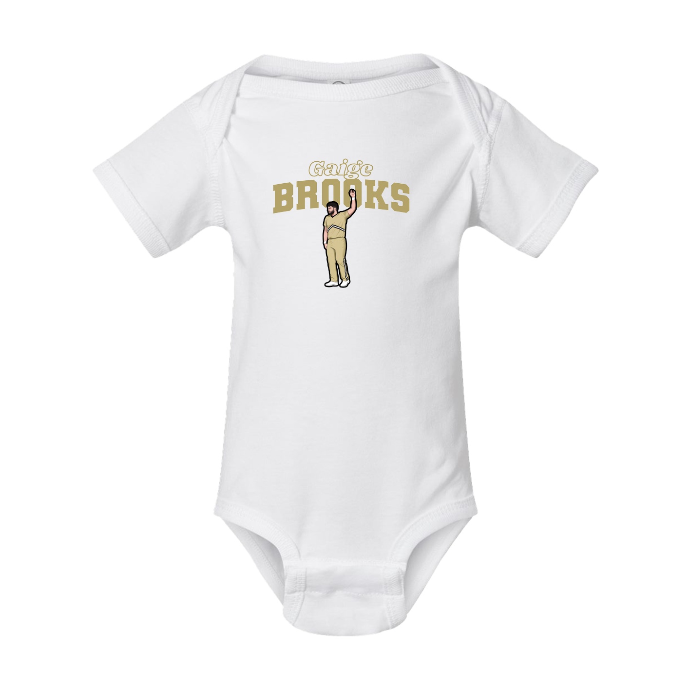 Baby Onesie — Name Arch in White