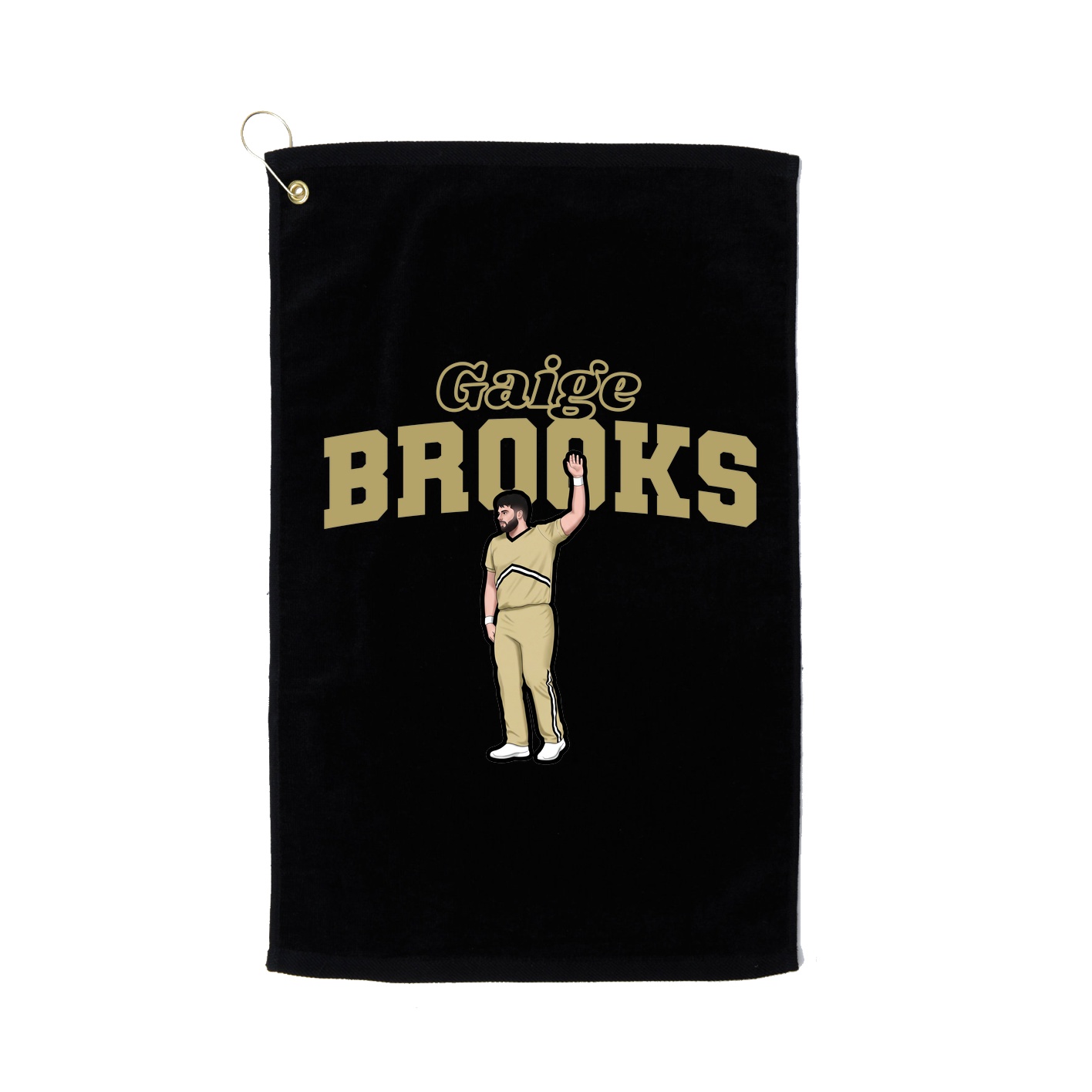Golf Towel — Name Arch in Black