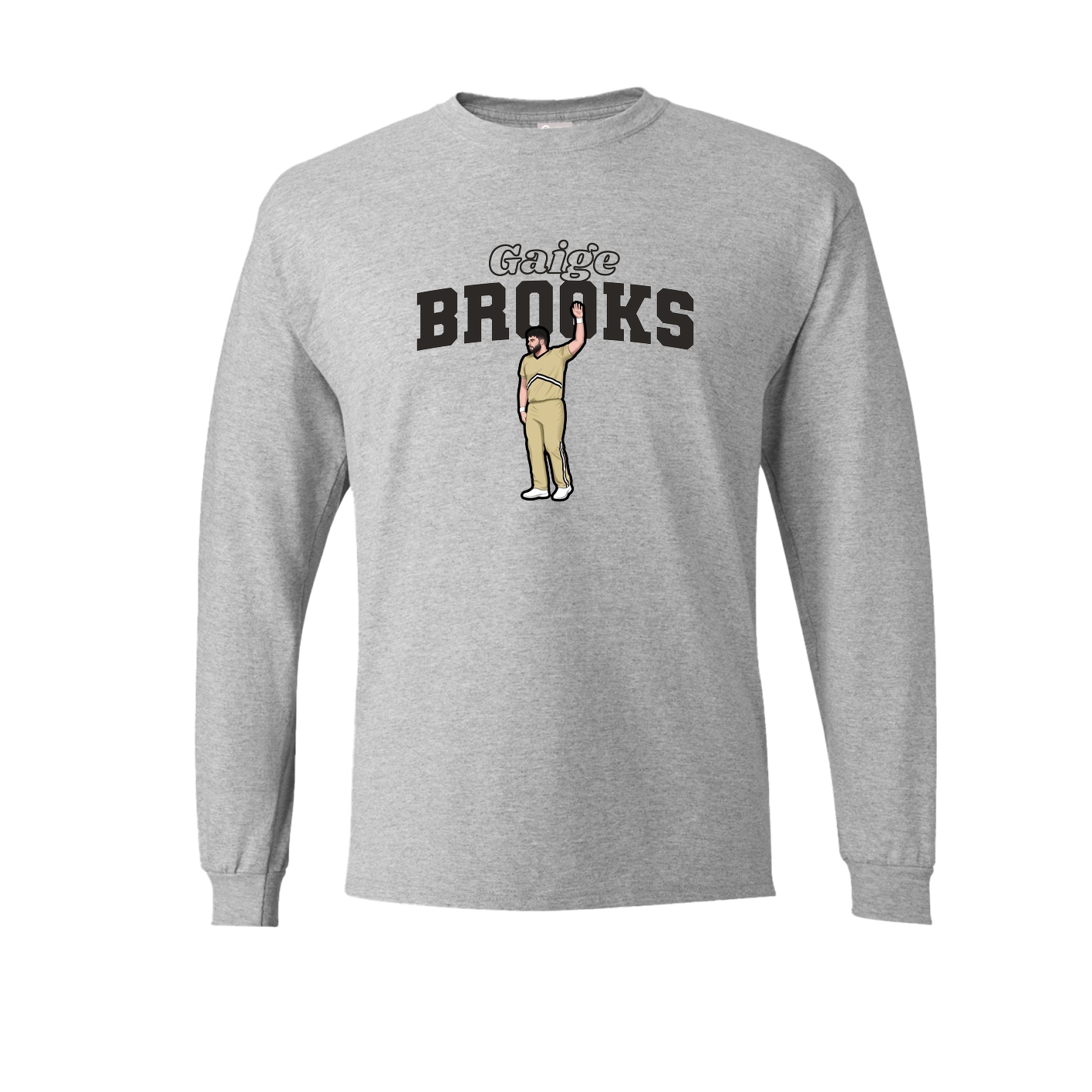 Long Sleeve Tee — Name Arch in Grey