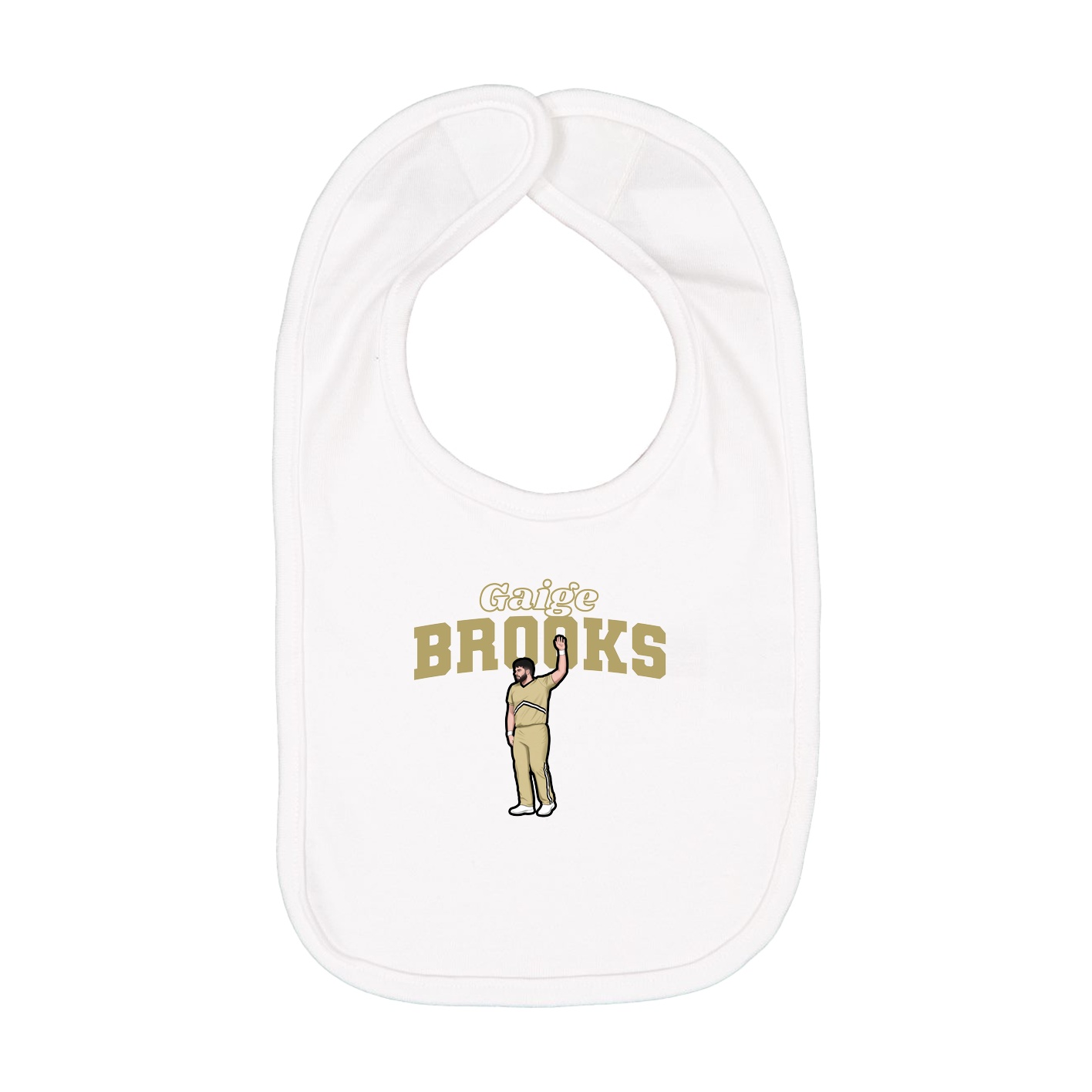 Infant Bib — Name Arch in White