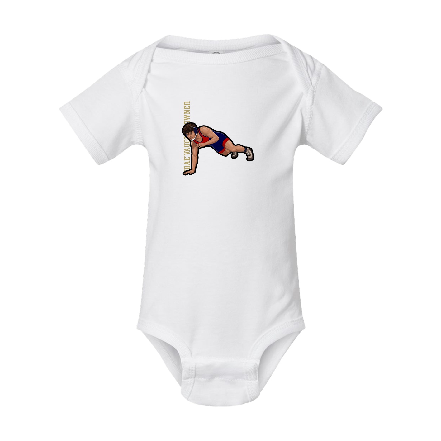 Baby Onesie — Name Vertical in White