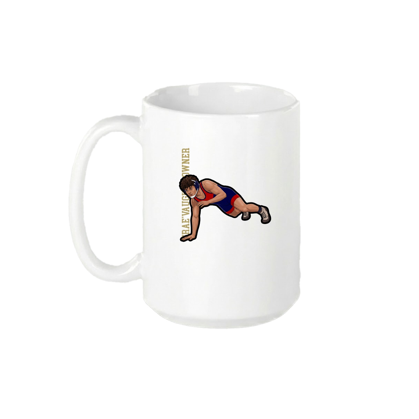 15oz Coffee Mug — Name Vertical in White