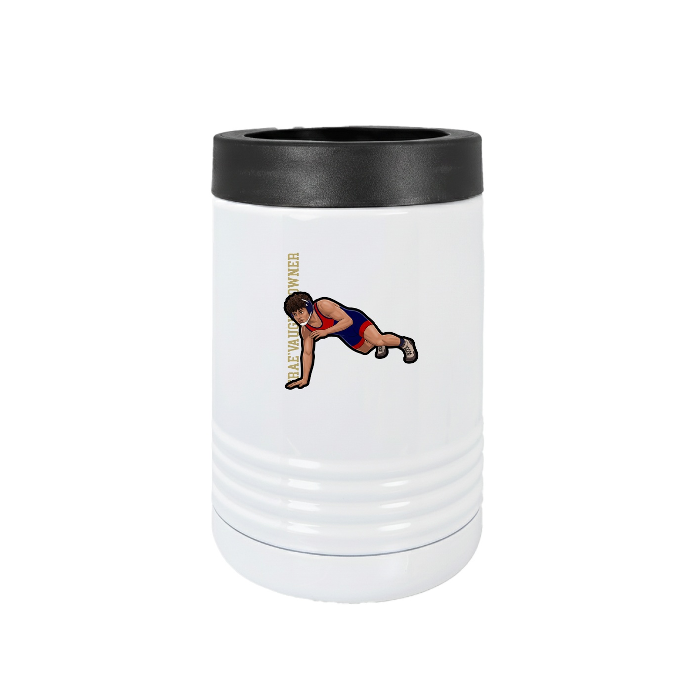 Beverage Holder — Name Vertical in White