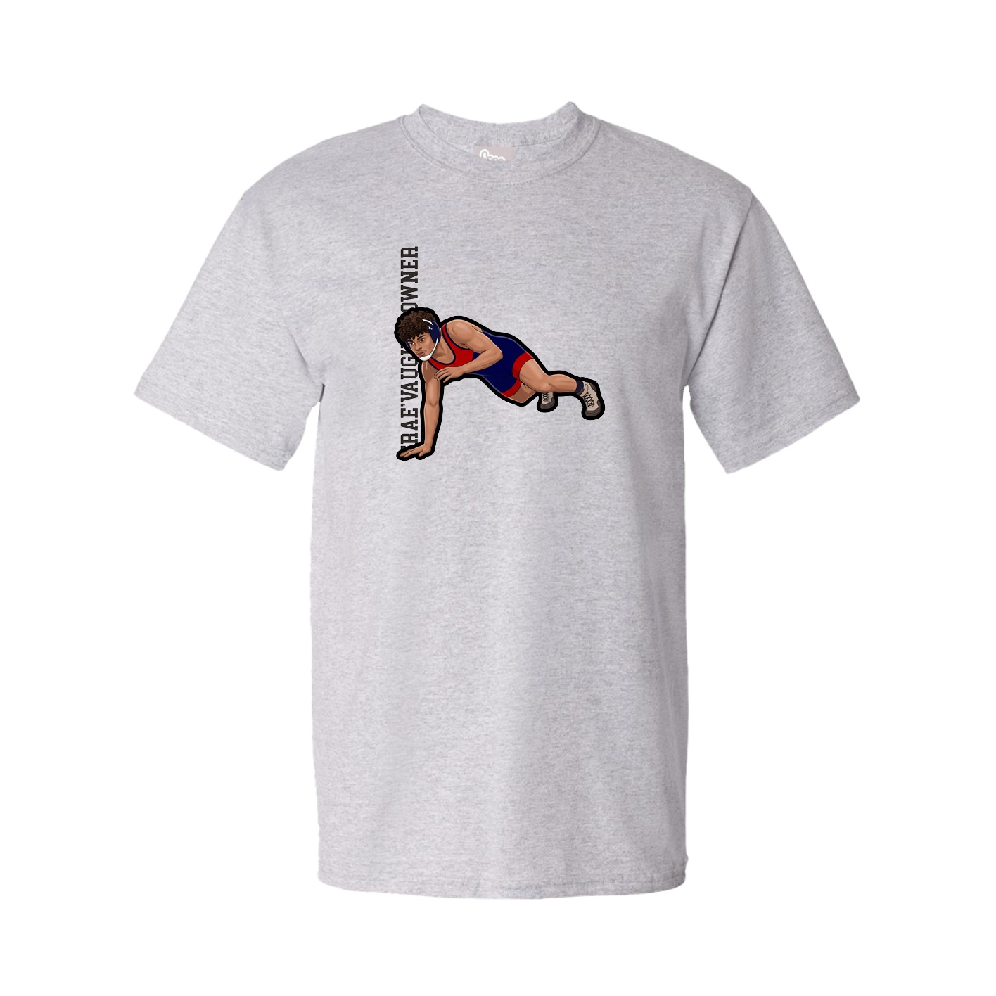 Tee — Name Vertical in Grey