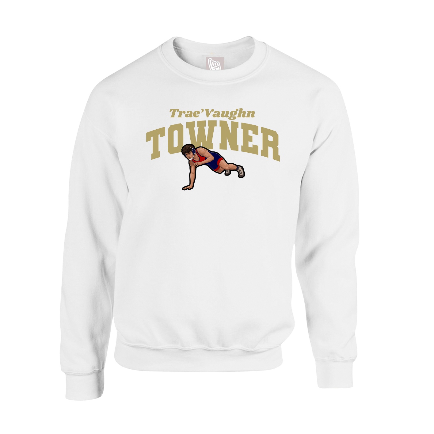 Fleece Crew — Signature Arch in White