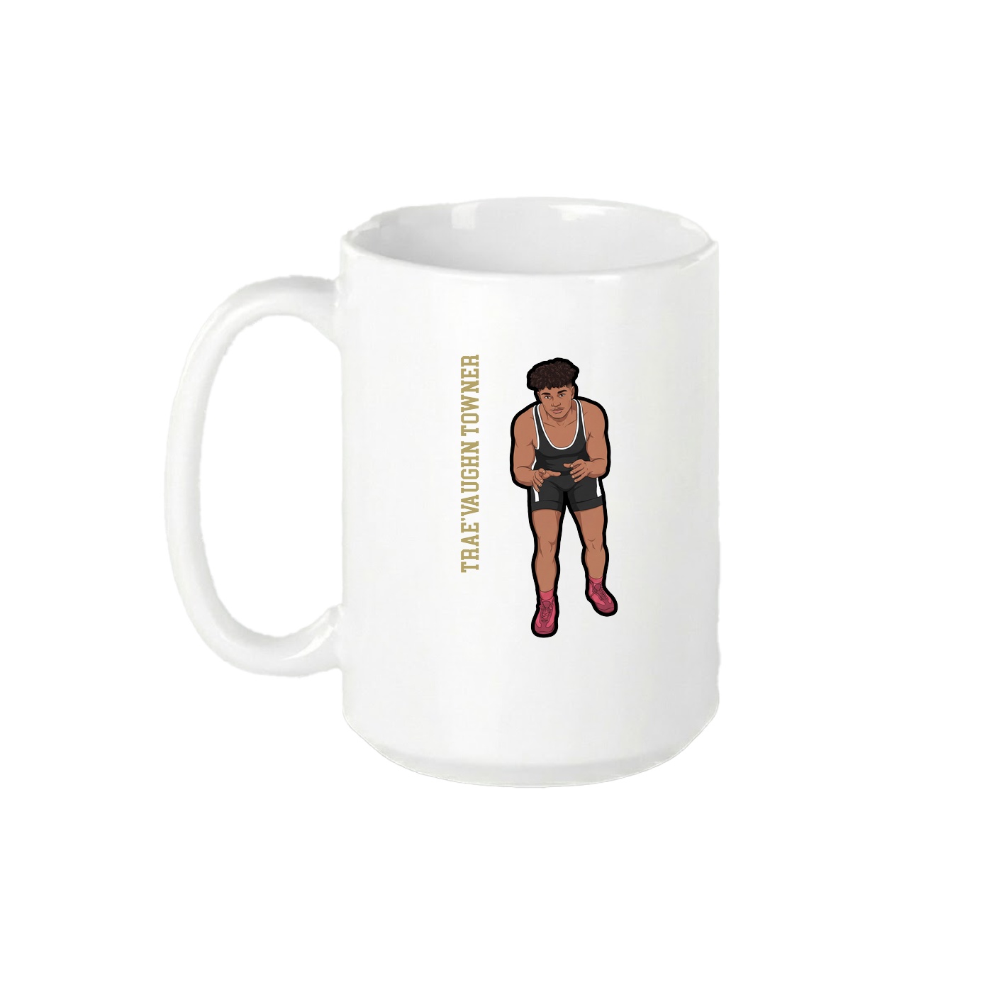 15oz Coffee Mug — Name Vertical in White