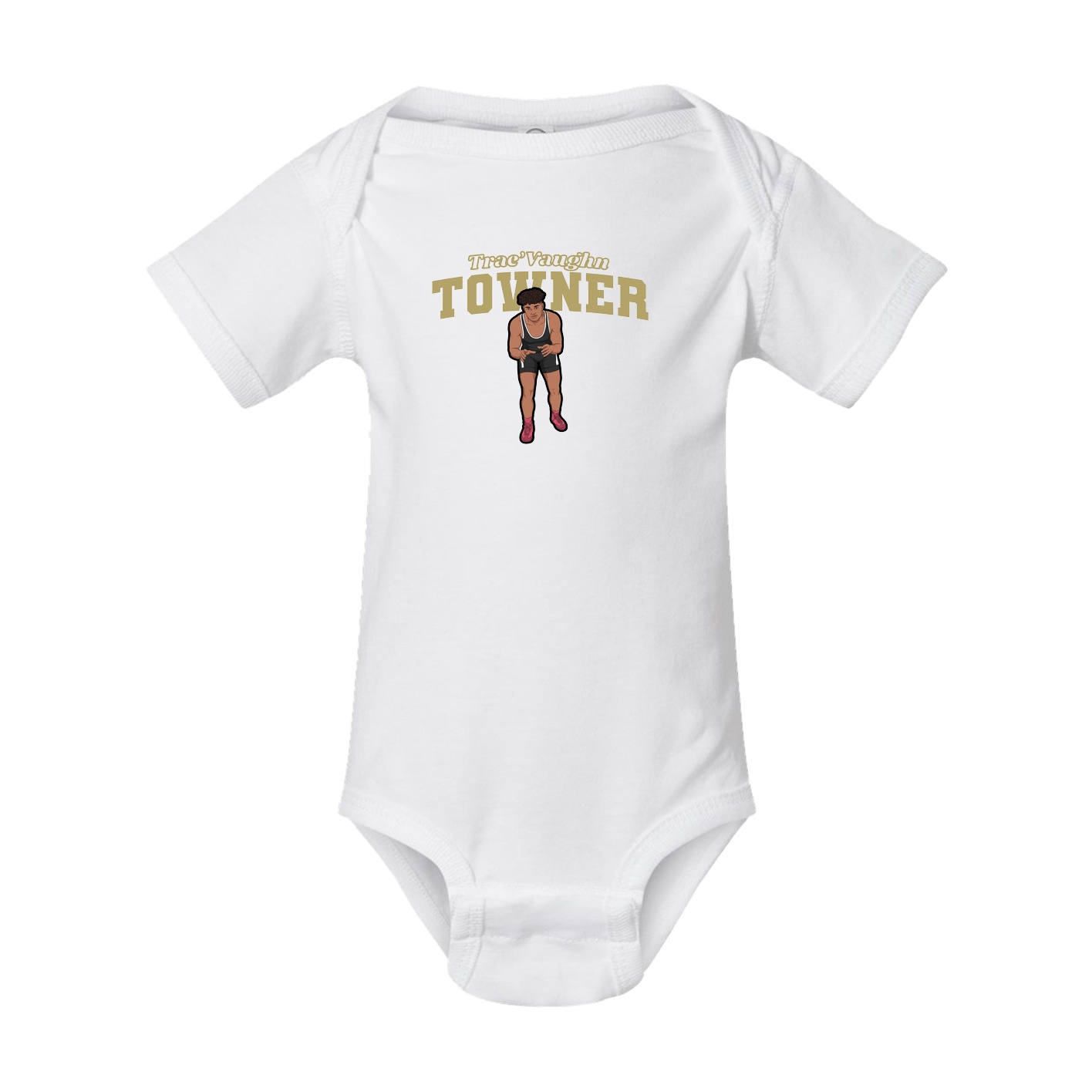 Baby Onesie — Name Arch in White